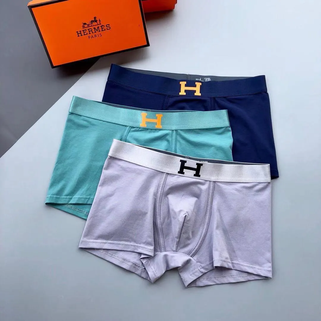 Herm Cotton 3 In 1 Blue, Ash And Green Boxer