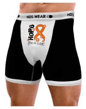 Hope for a Cure - Orange Ribbon Leukemia - Flowers Mens Boxer Brief Underwear