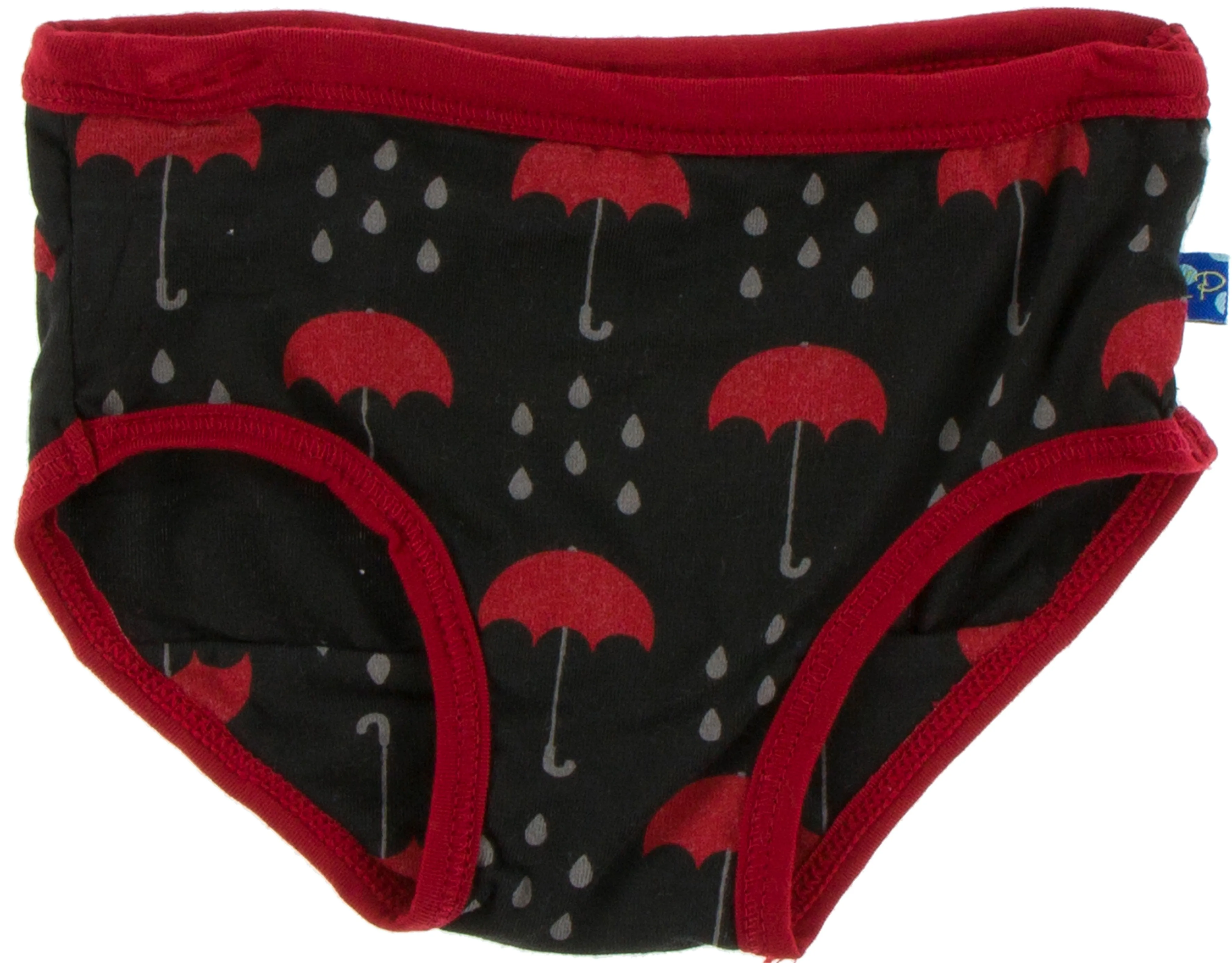 KicKee Pants Zebra Houndstooth & Umbrella and Rain Clouds Girl's Underwear Set-PRESALE