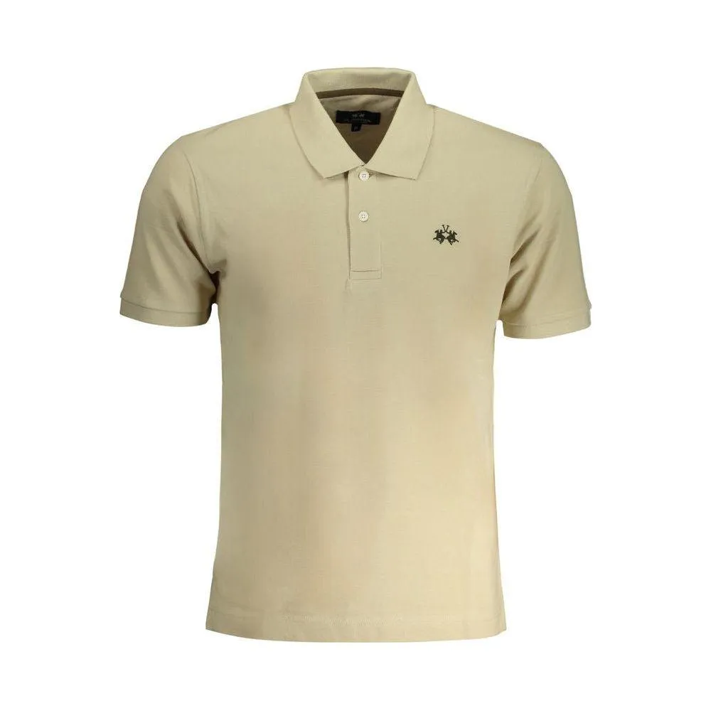 La Martina Beige Cotton Polo Shirt