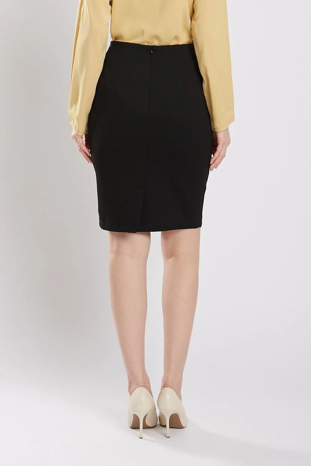 Lisette Pencil Ultra-Stretch Skirt in Black