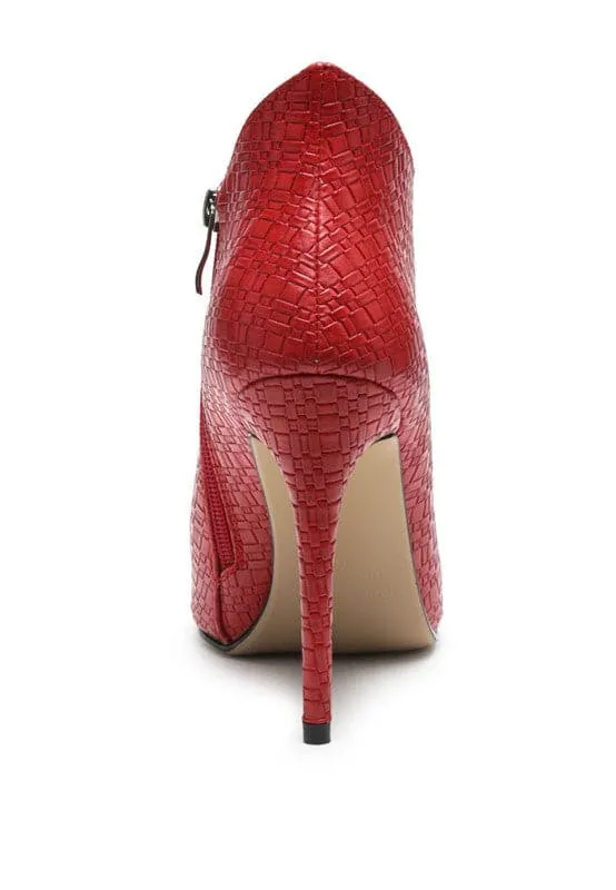 Love Lolita Texture Stiletto Ankle Boot