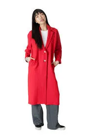 Lyle & Luxe Vicki Red Long Cardigan Coat