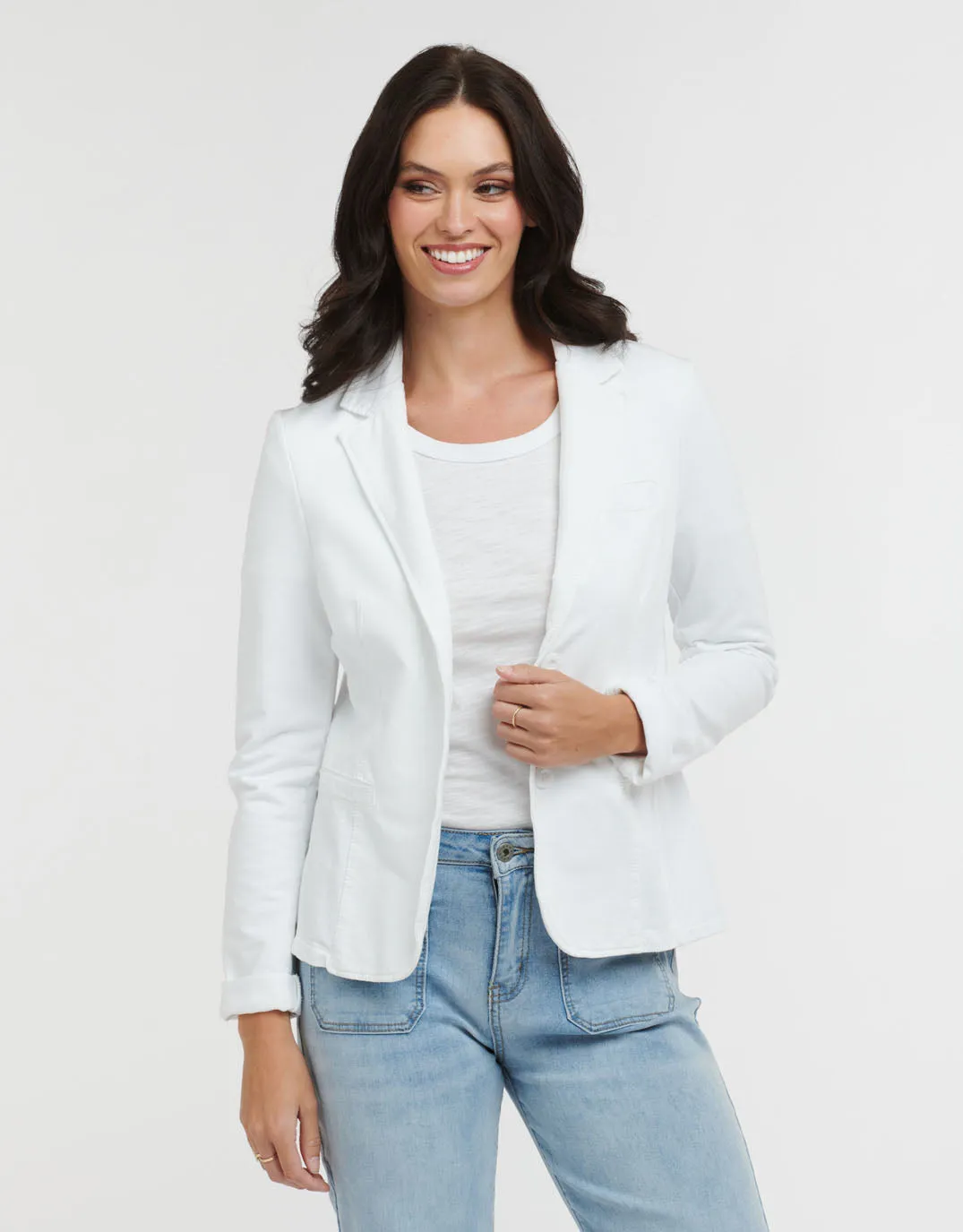 Maha Sequin Blazer - White