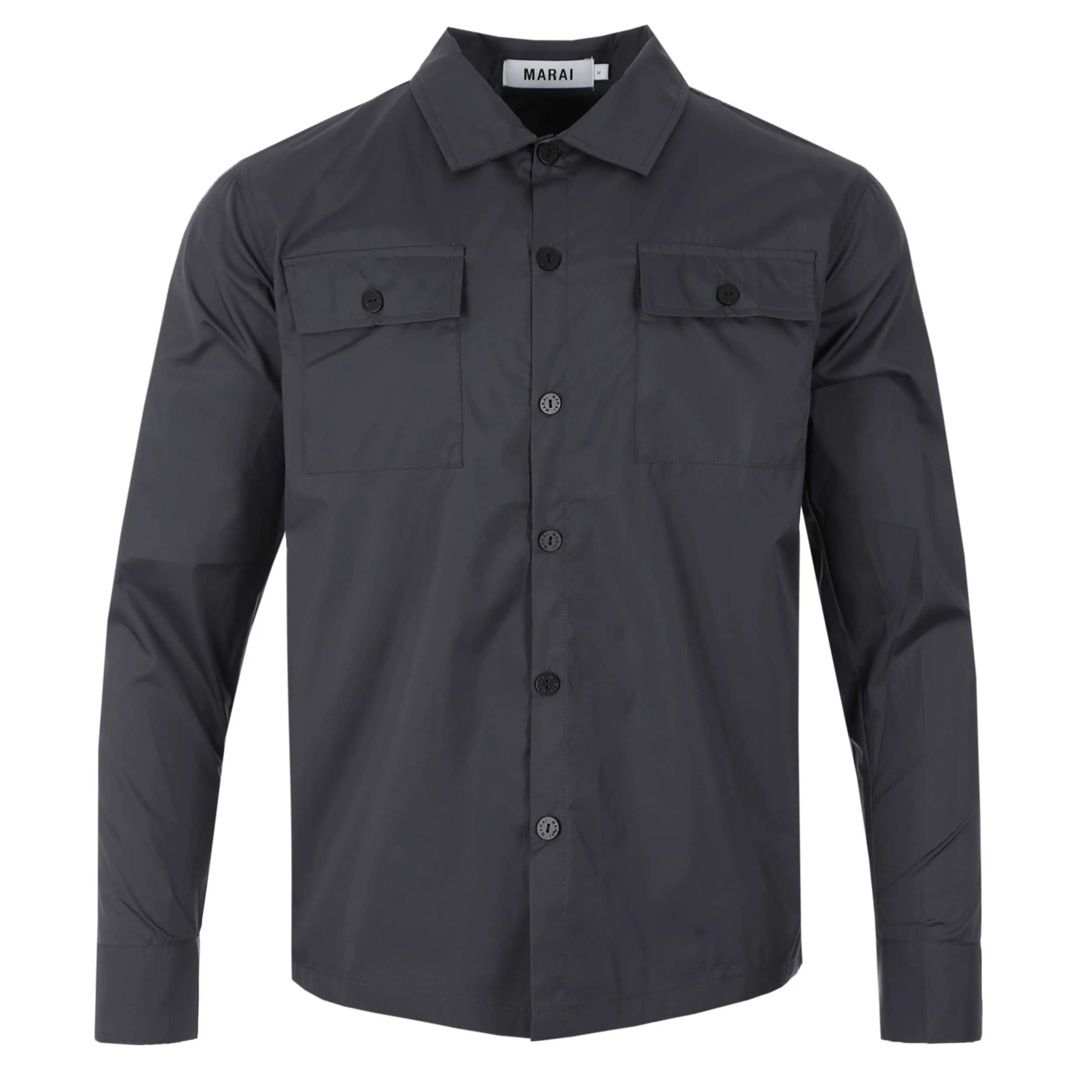 Marai Ripstop Nylon Overshirt in Dark Grey