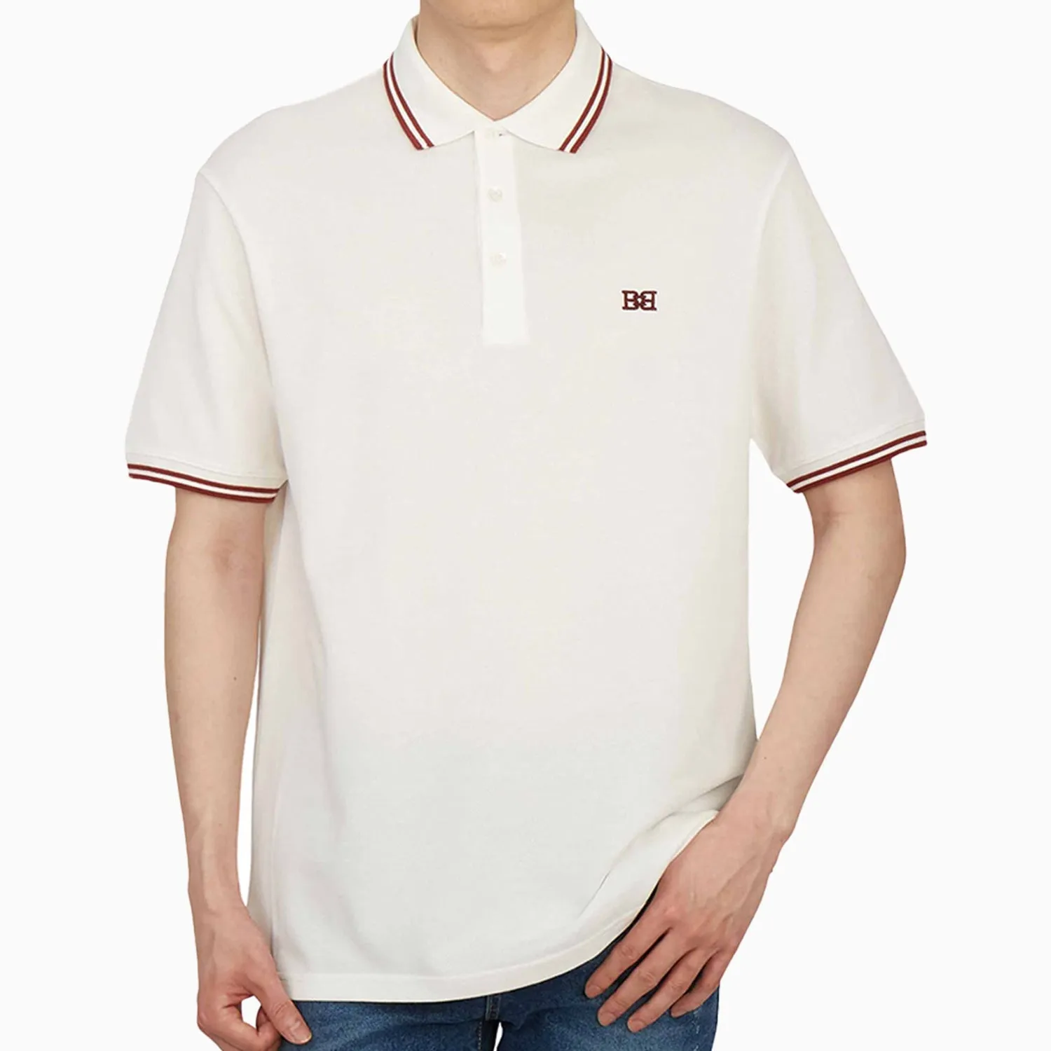 Men's White Short Sleeve Polo Shirt