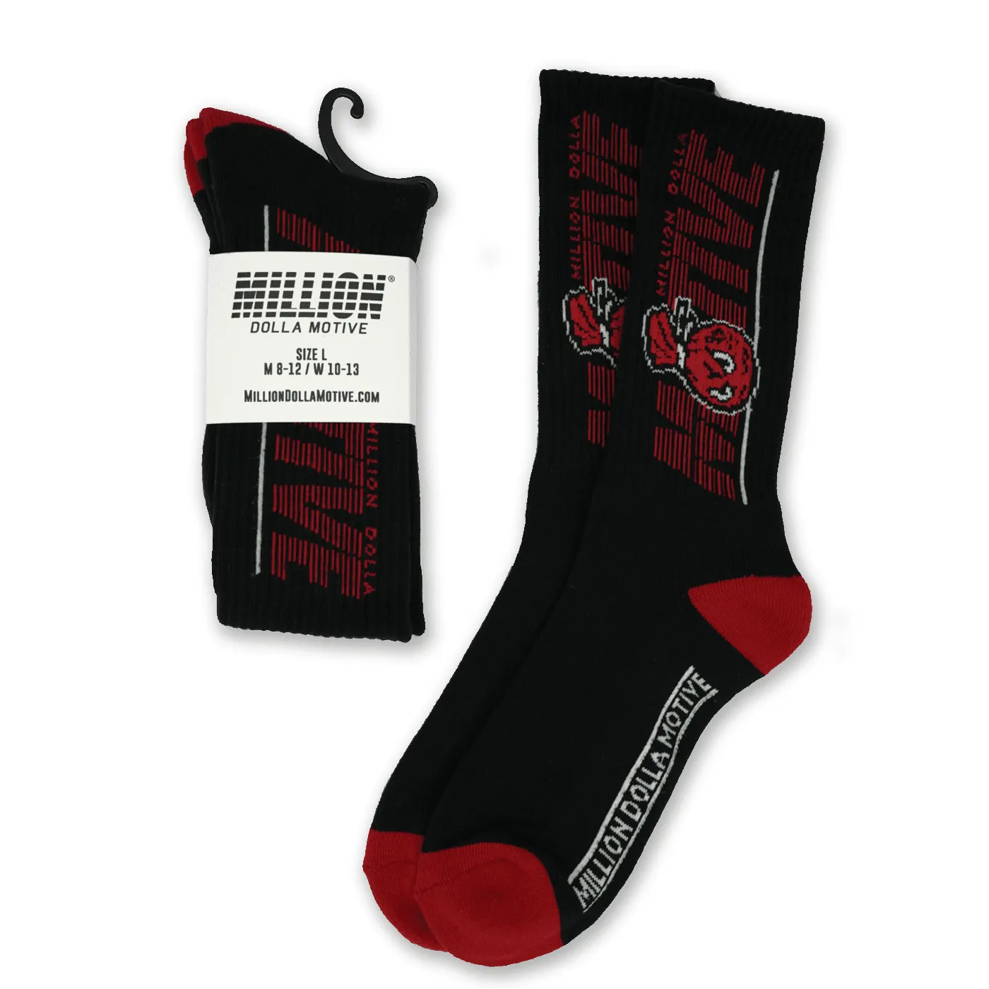 Motive - Black Crew Socks (2 Pairs)