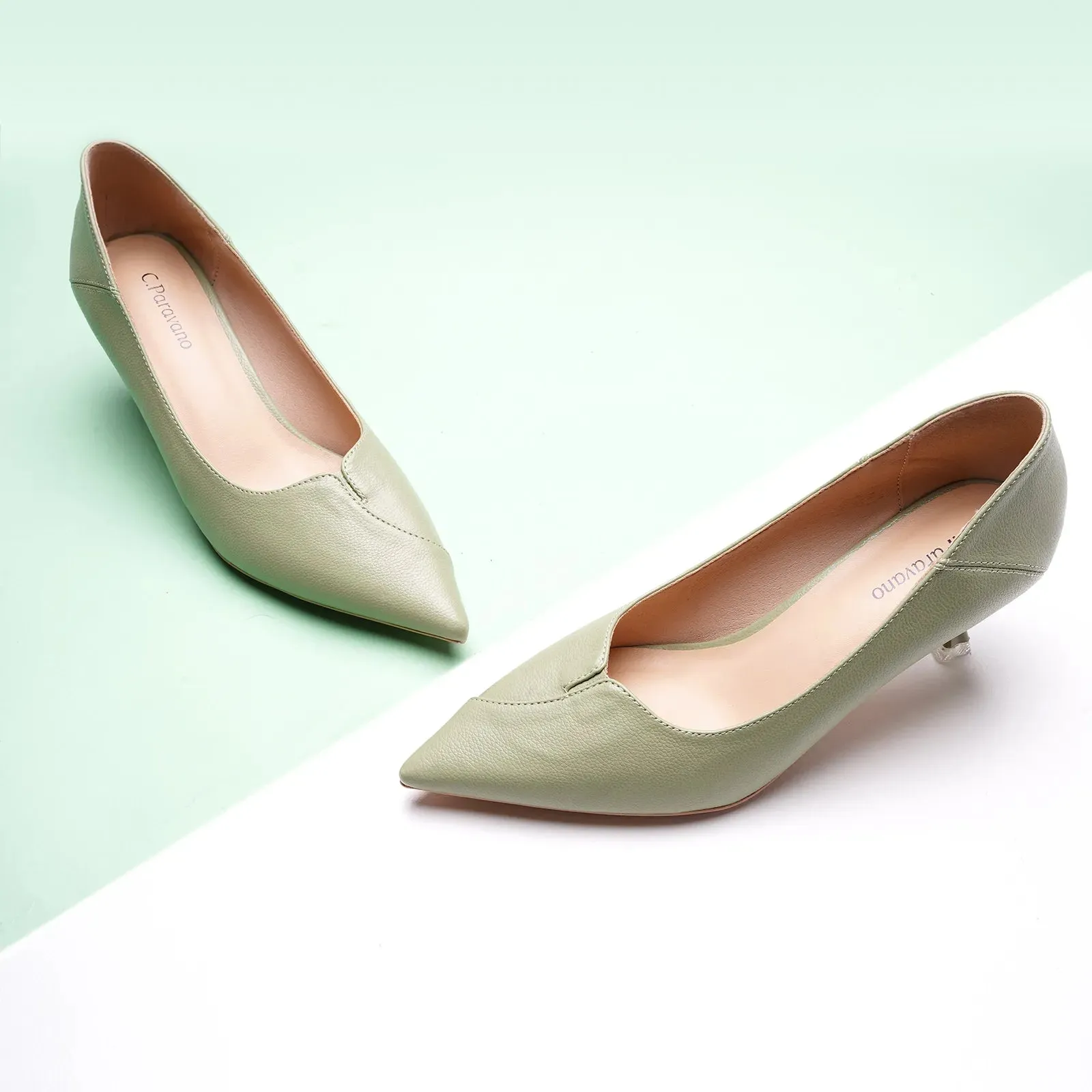 Mule Pumps (Anna) Light Green