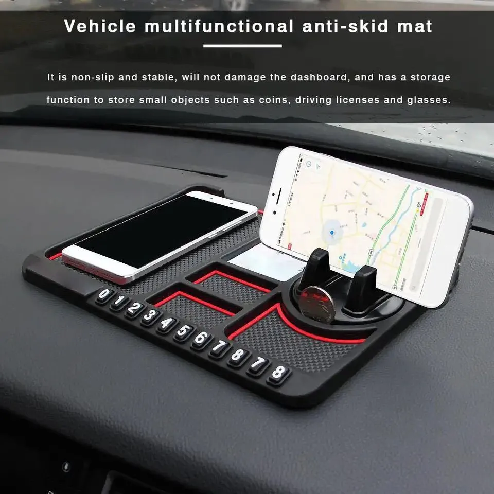 Multifunctional Car Anti-Slip Mat Auto Phone Holder Non Slip Sticky Anti Slide Dash GPS Mount PU Dashboard Car Pad Storage Mat S2052771