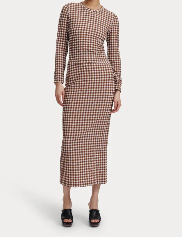 Native Skirt, Brown Check