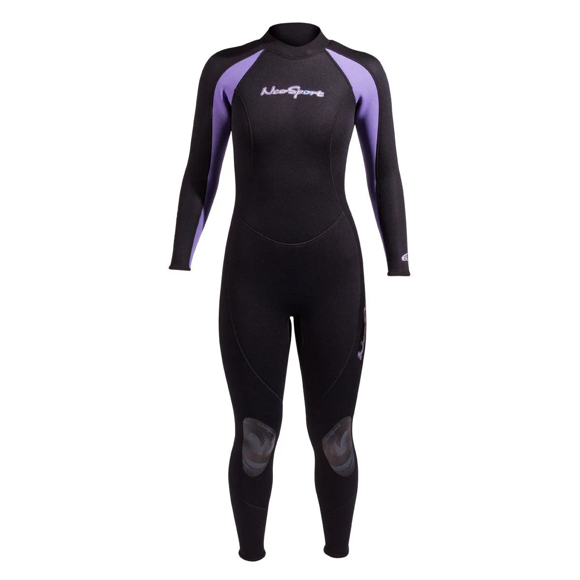 NeoSport 3/2mm Women’s Neoprene Backzip Jumpsuits-Black/Purple-8