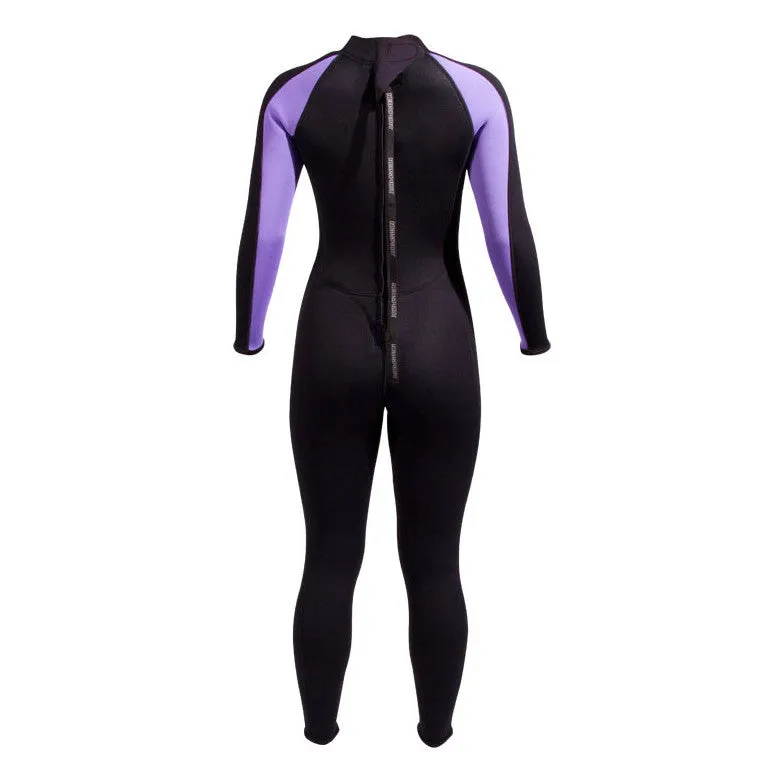 NeoSport 3/2mm Women’s Neoprene Backzip Jumpsuits-Black/Purple-8