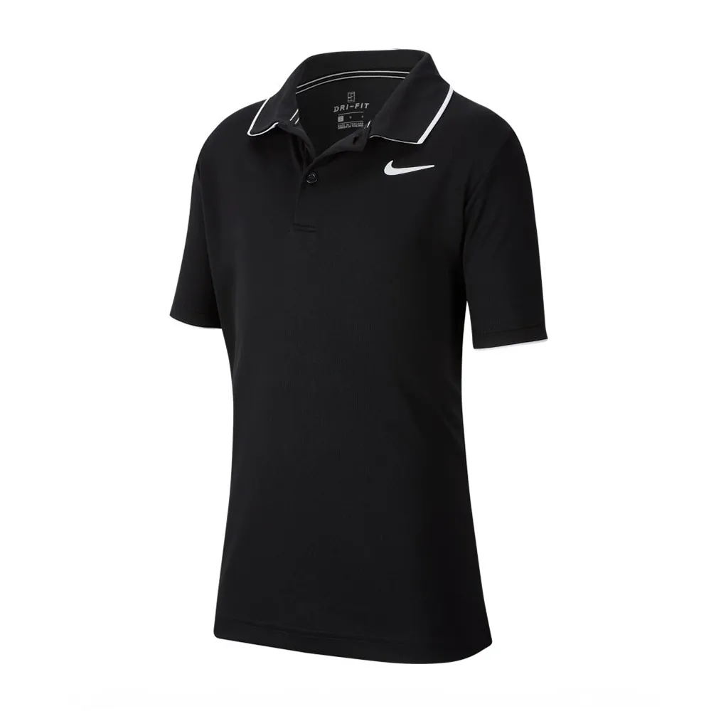 Nike Court Dri-Fit Tennis Polo (Boy's) - Black/White