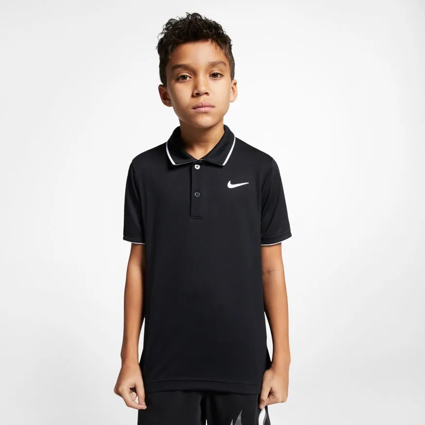 Nike Court Dri-Fit Tennis Polo (Boy's) - Black/White