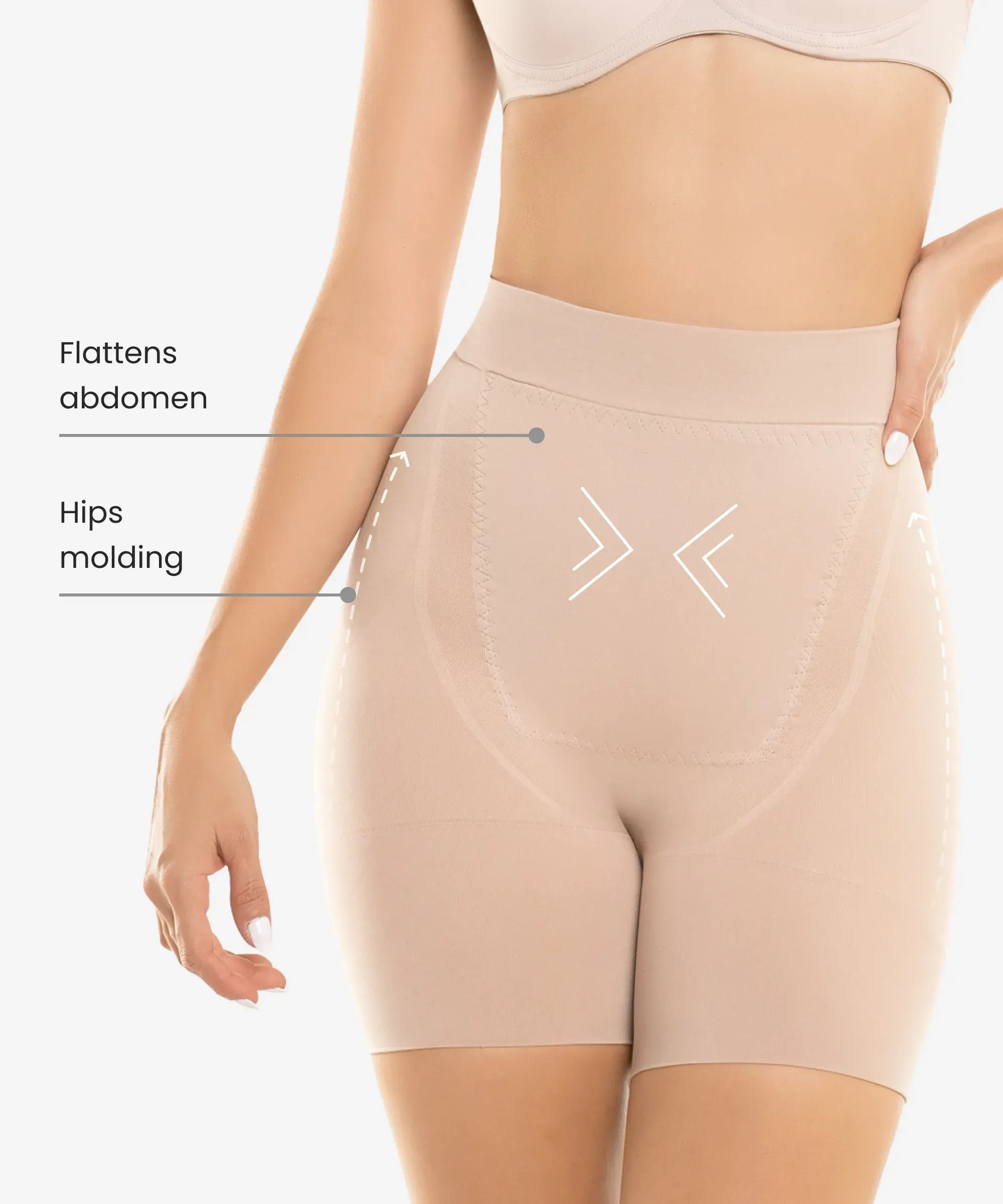 Nude Seamless Shorts 4-Pack in style 1504