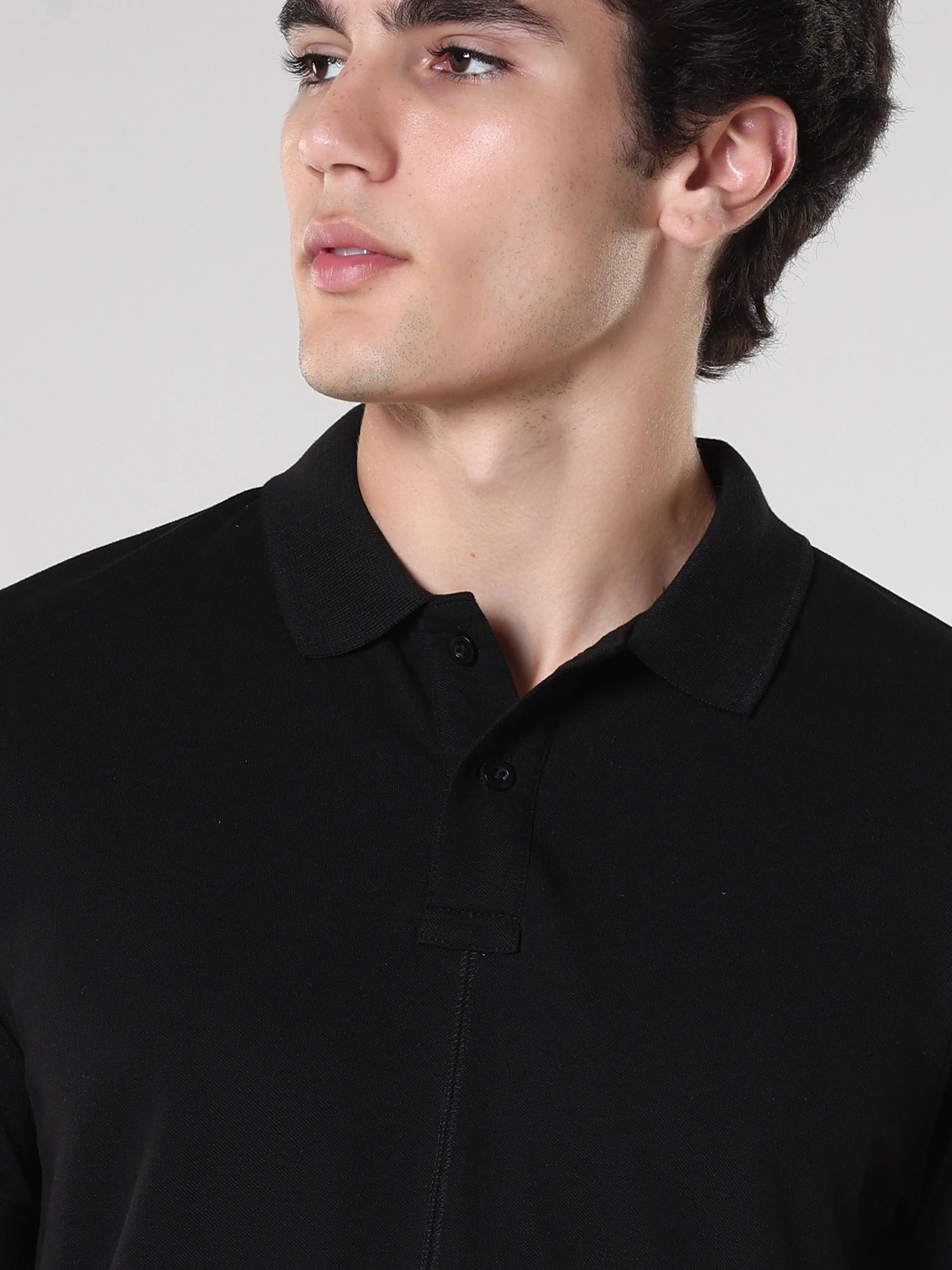 Odessa - Plain Polo T-Shirt- Black