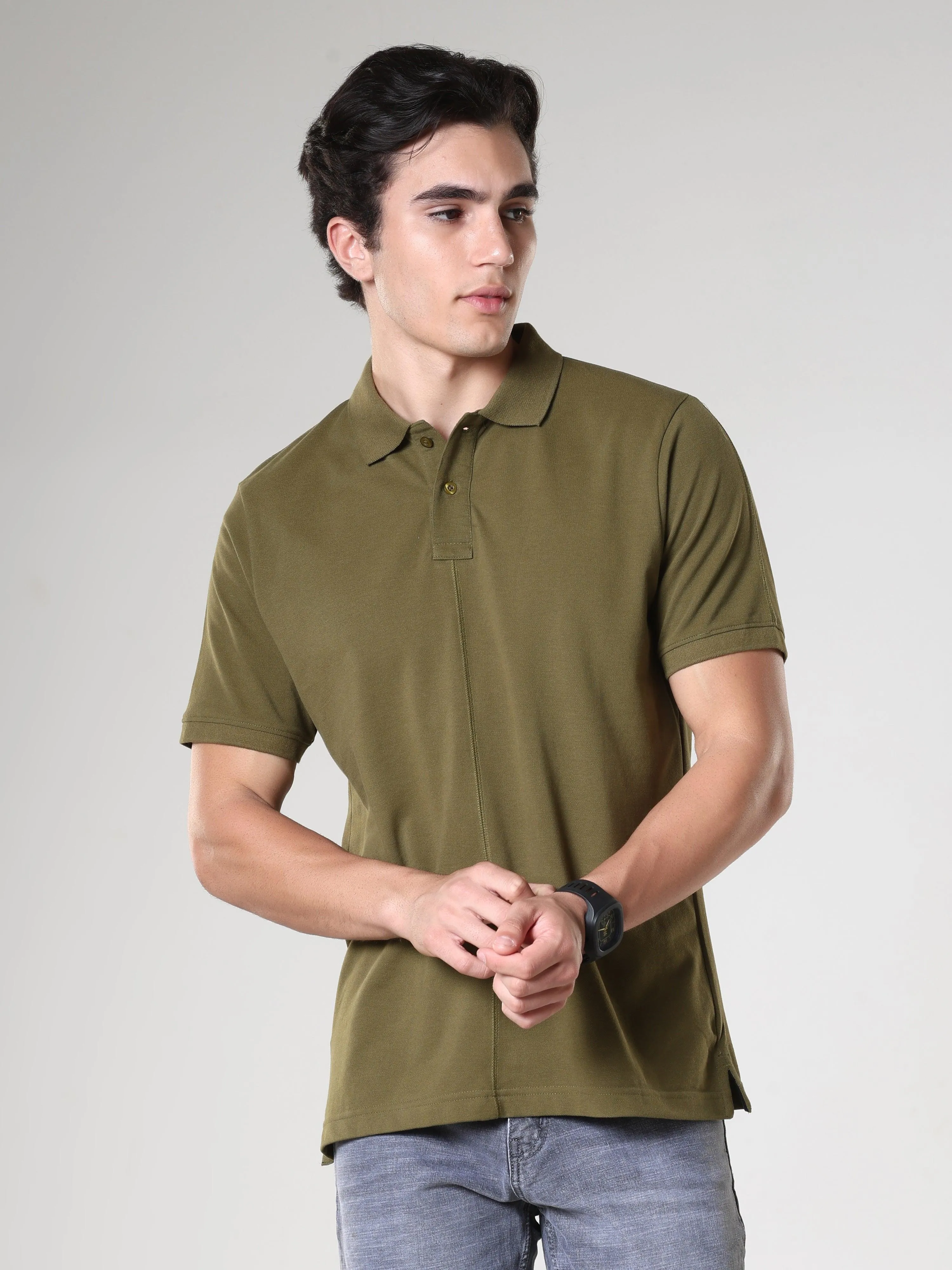 Odessa - Plain Polo T-Shirt- Green