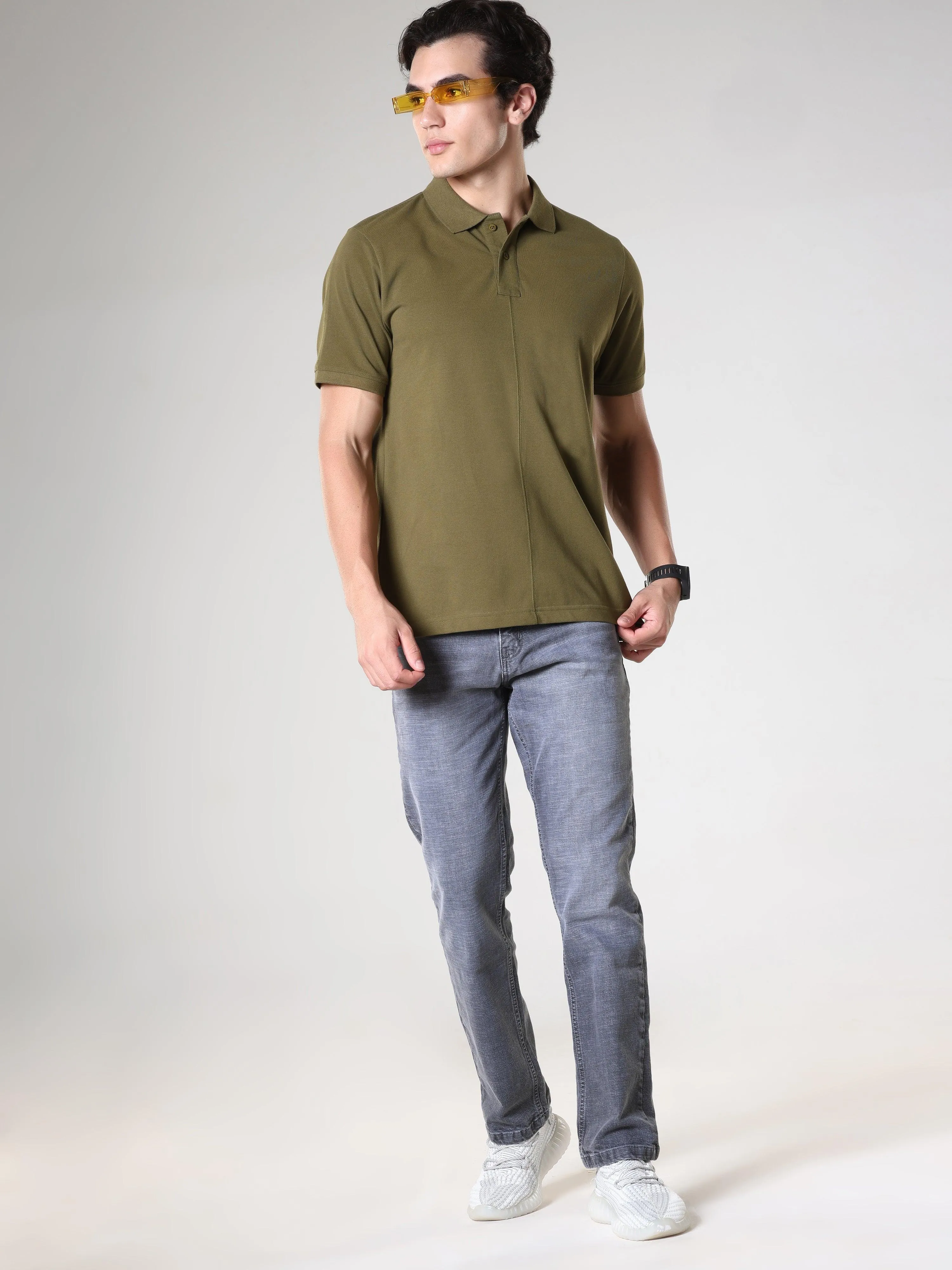 Odessa - Plain Polo T-Shirt- Green