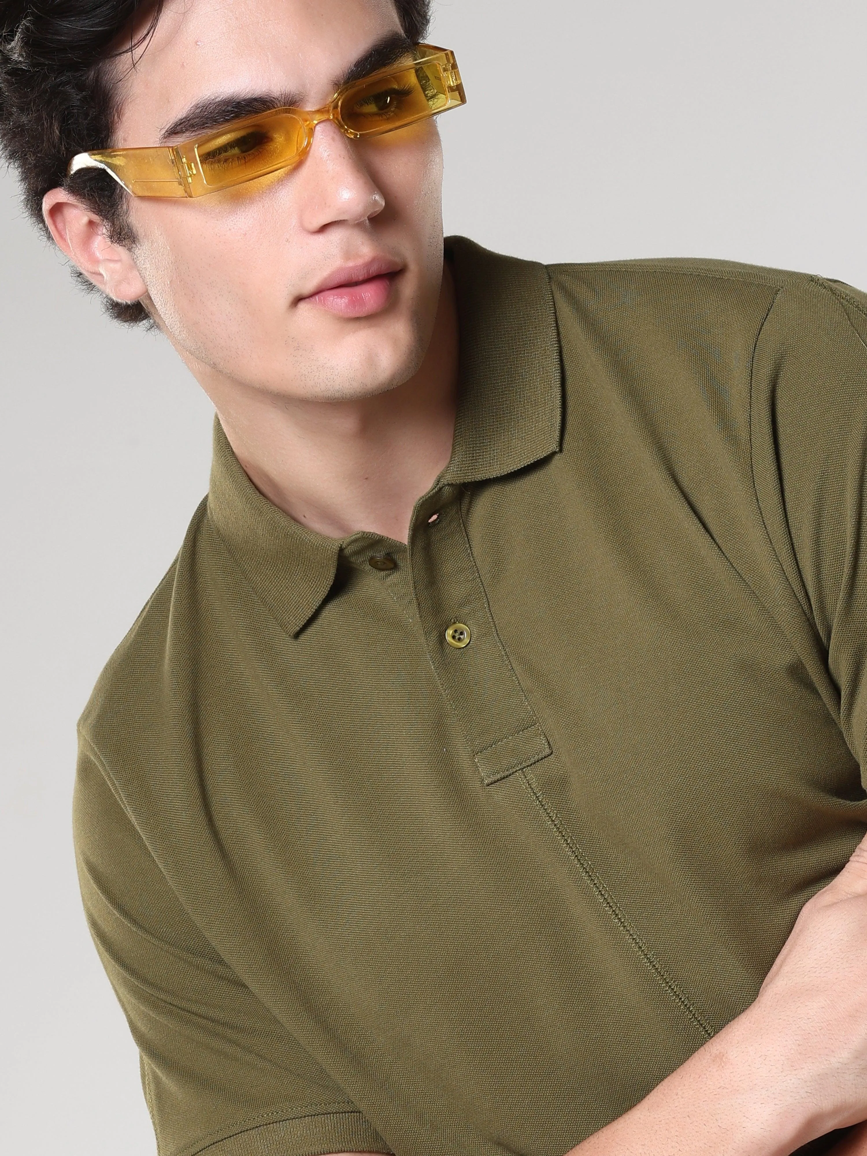 Odessa - Plain Polo T-Shirt- Green