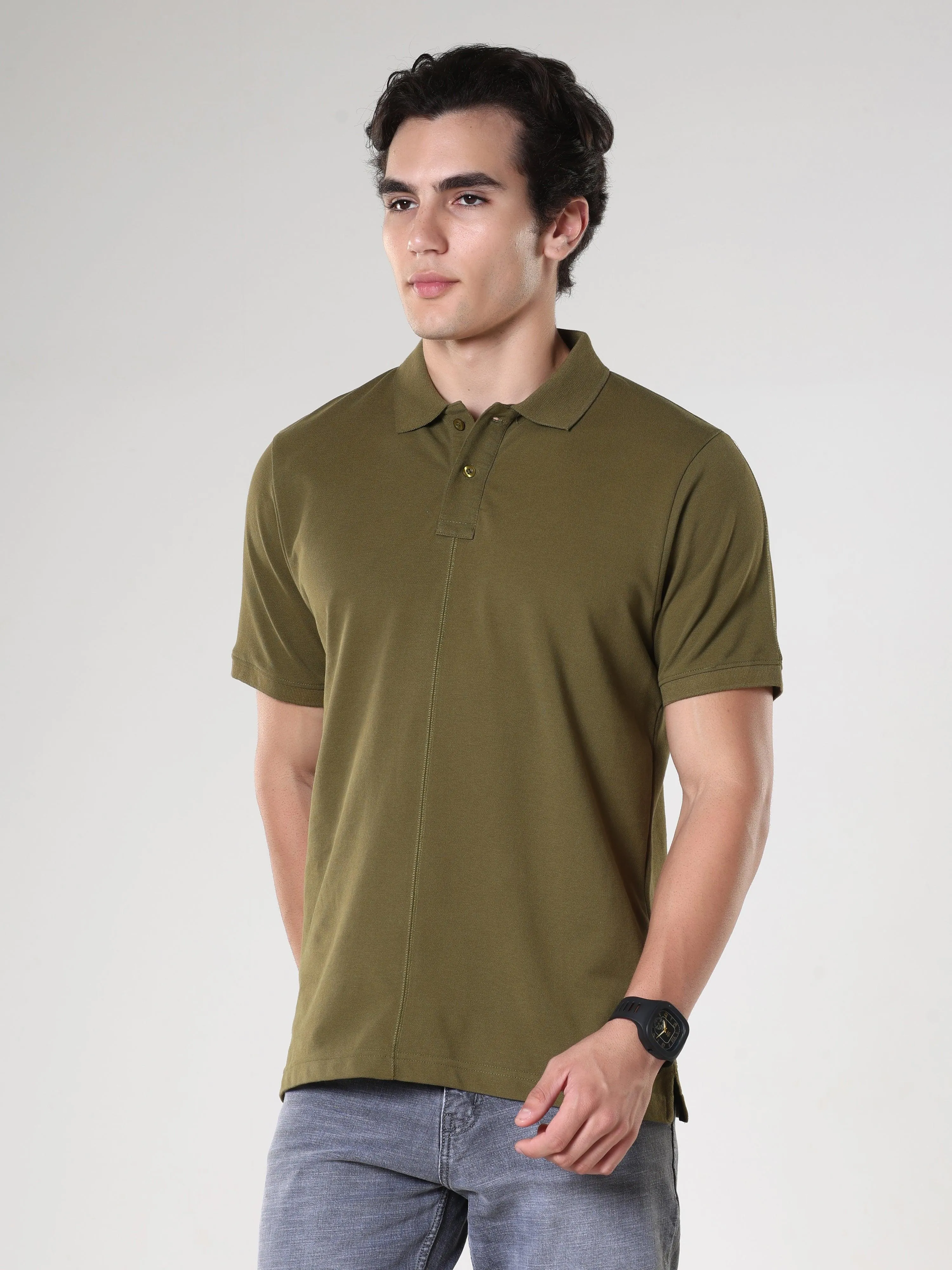 Odessa - Plain Polo T-Shirt- Green