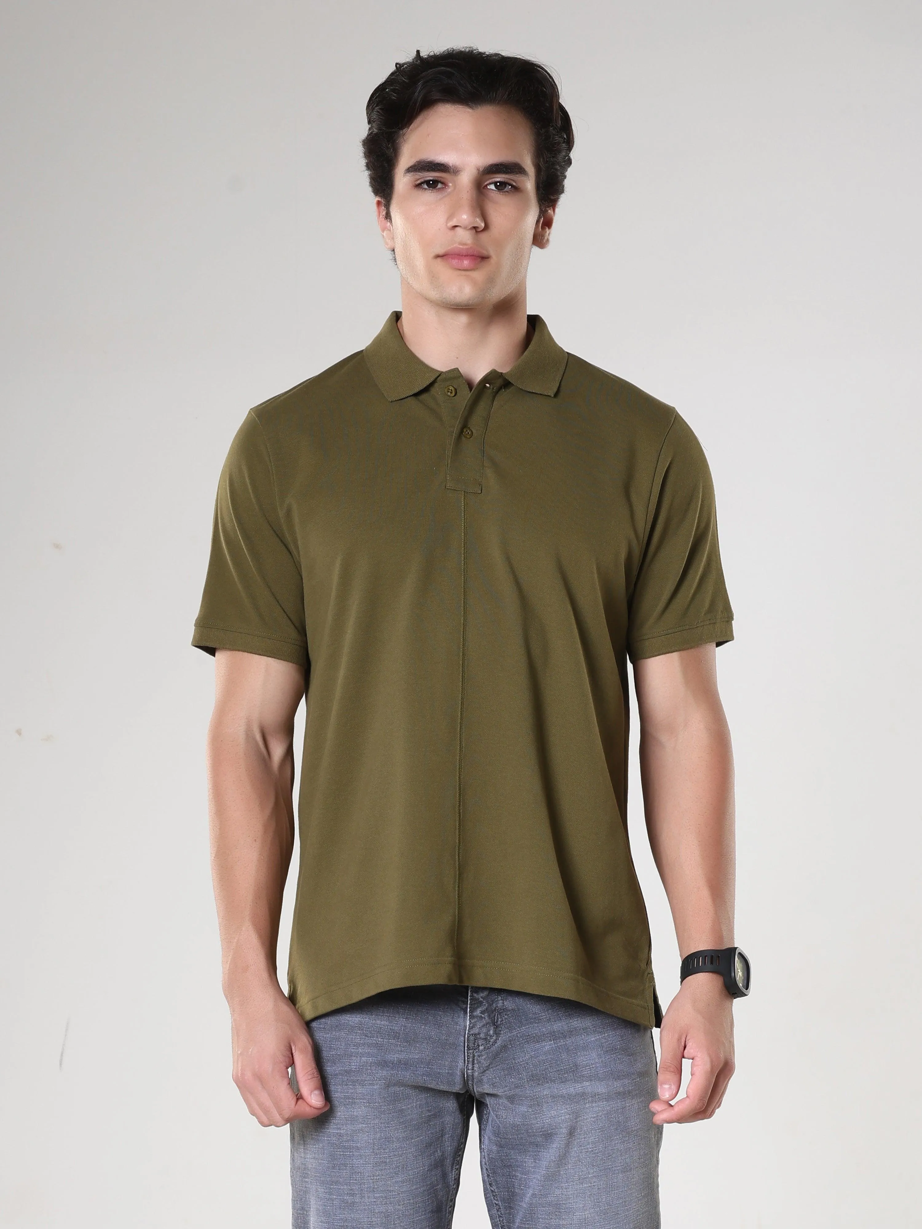 Odessa - Plain Polo T-Shirt- Green