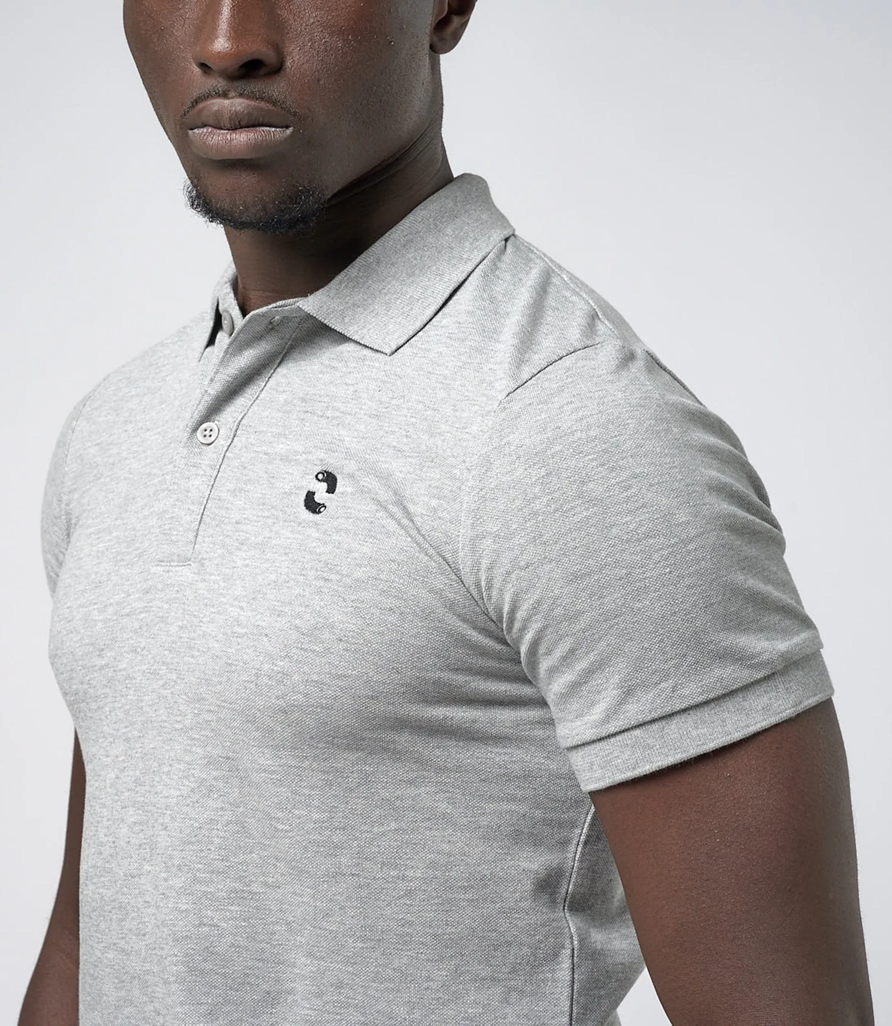 Omnitau Men's Drive Organic Cotton Polo Shirt - Heather Grey