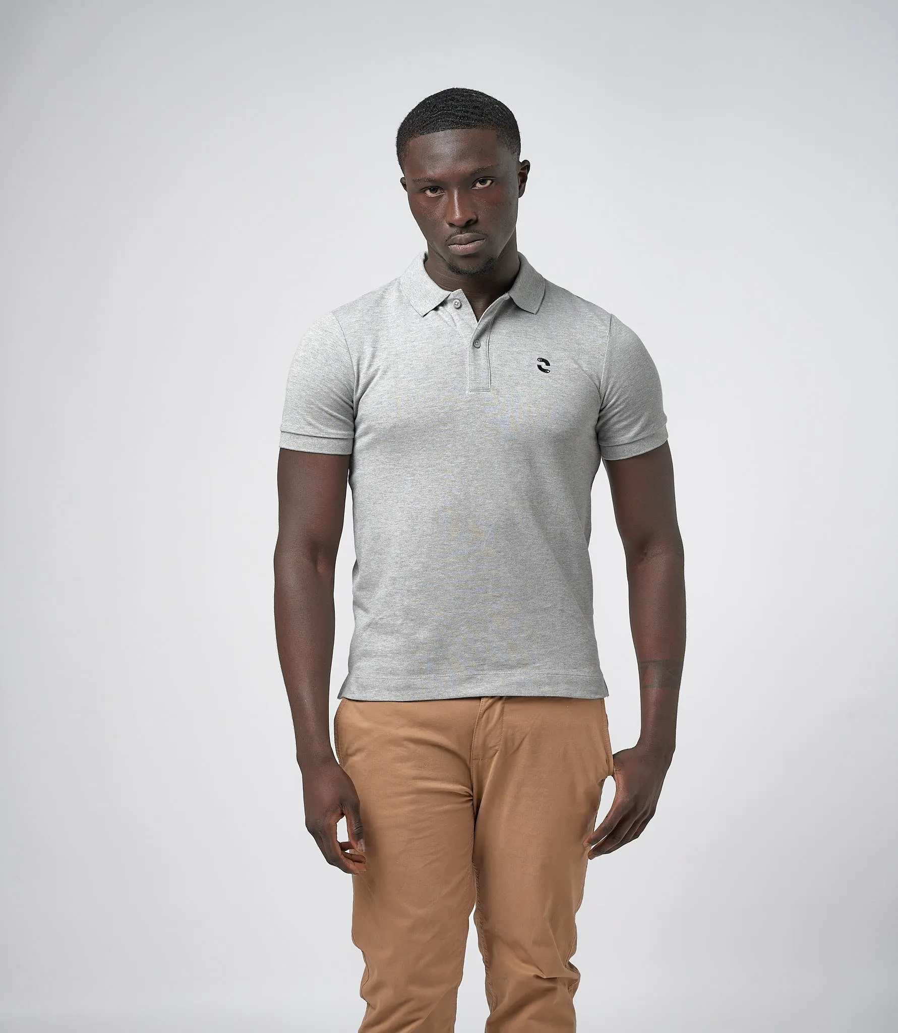 Omnitau Men's Drive Organic Cotton Polo Shirt - Heather Grey