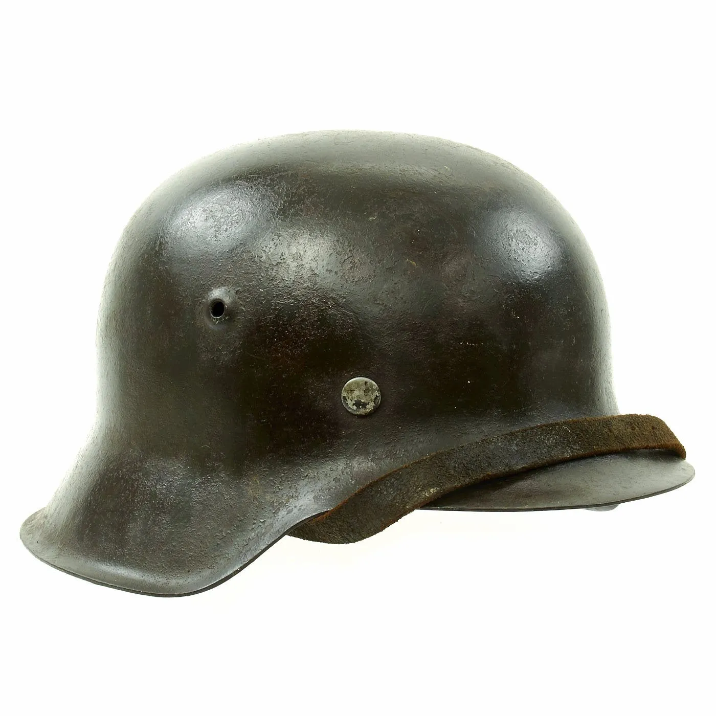 Original German WWII USGI Captured M42 Single Decal Army Heer Helmet with 54cm Liner & Chinstrap - hkp62