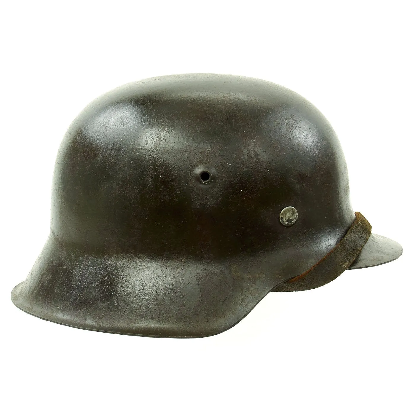 Original German WWII USGI Captured M42 Single Decal Army Heer Helmet with 54cm Liner & Chinstrap - hkp62