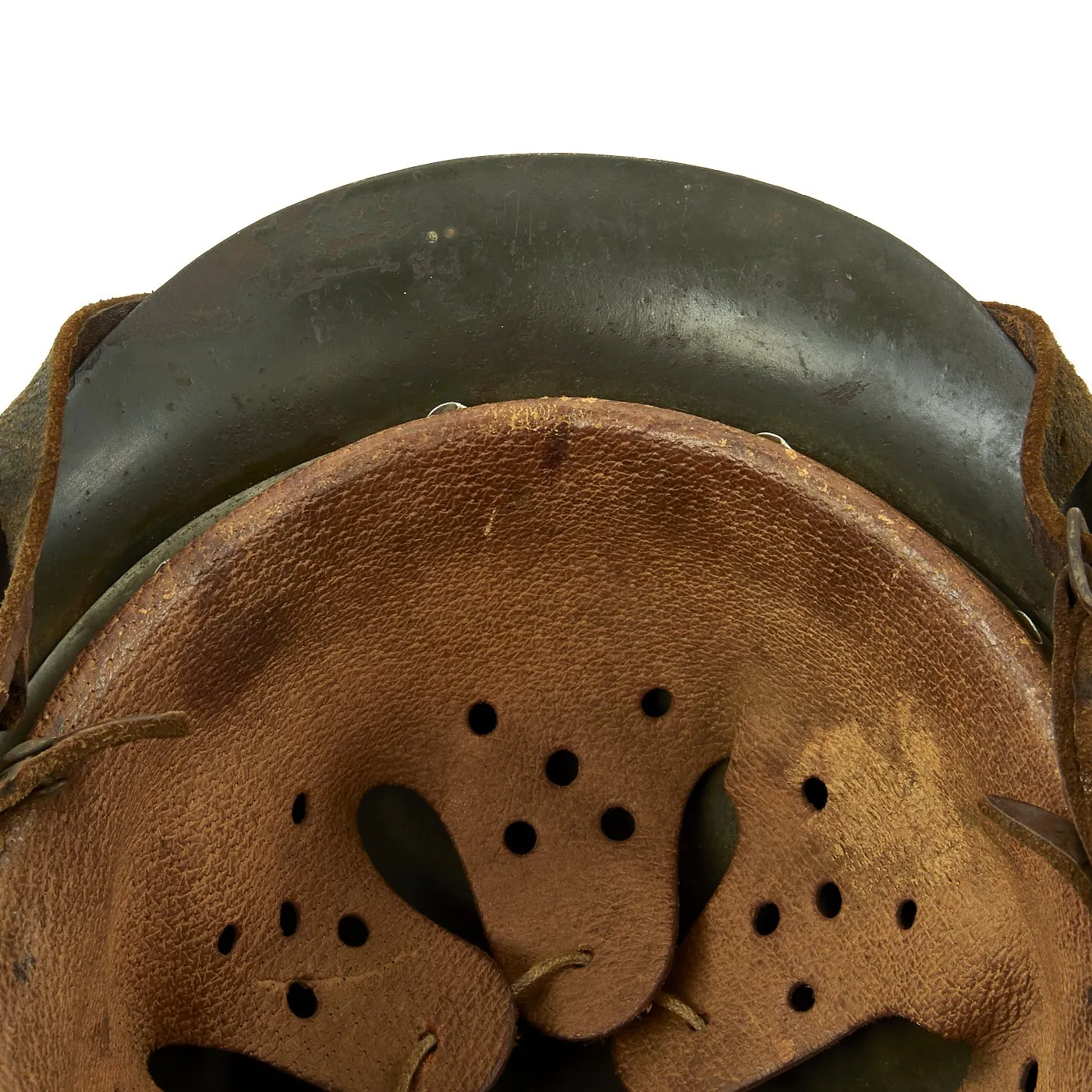 Original German WWII USGI Captured M42 Single Decal Army Heer Helmet with 54cm Liner & Chinstrap - hkp62