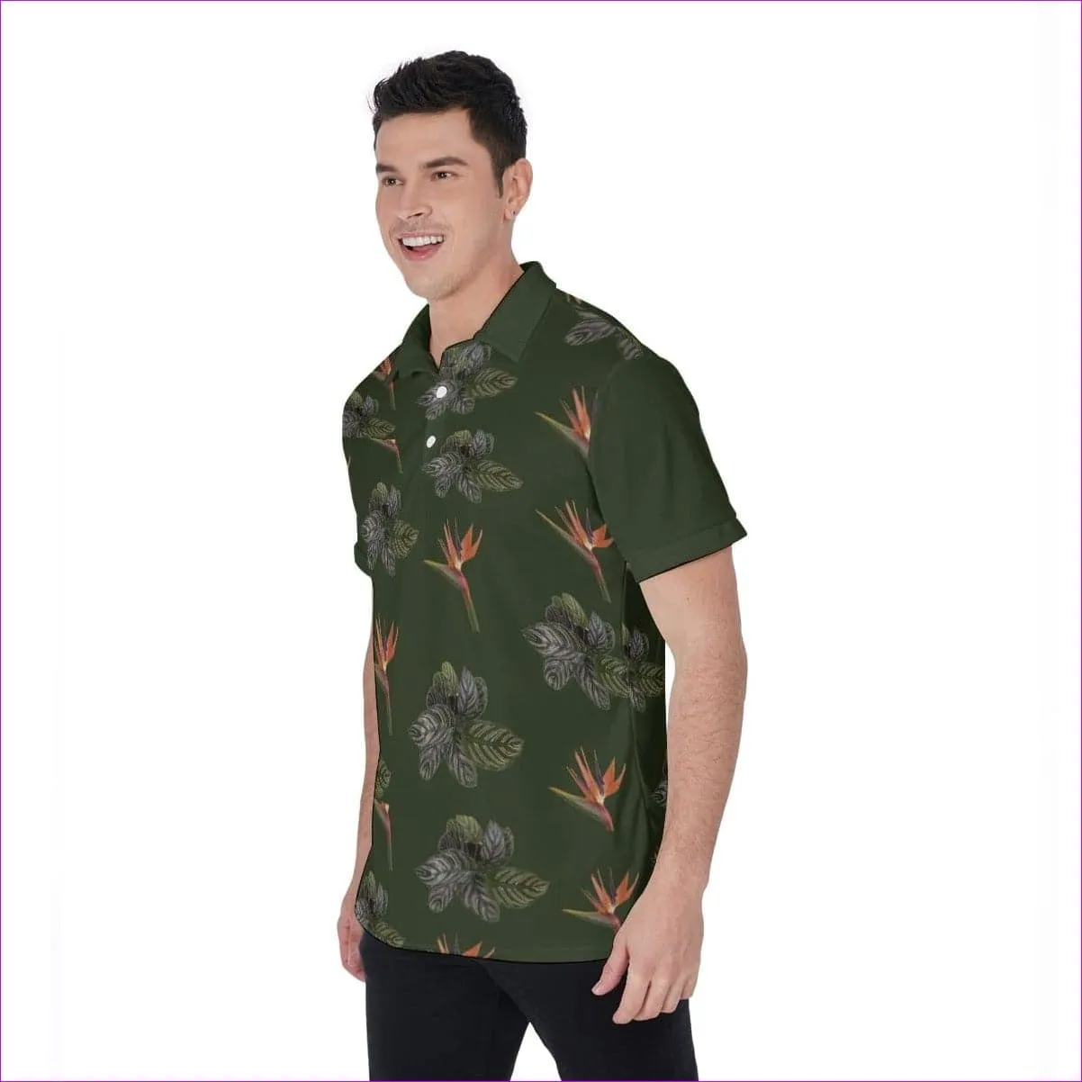 Paradise Men's Army Green Polo Shirt