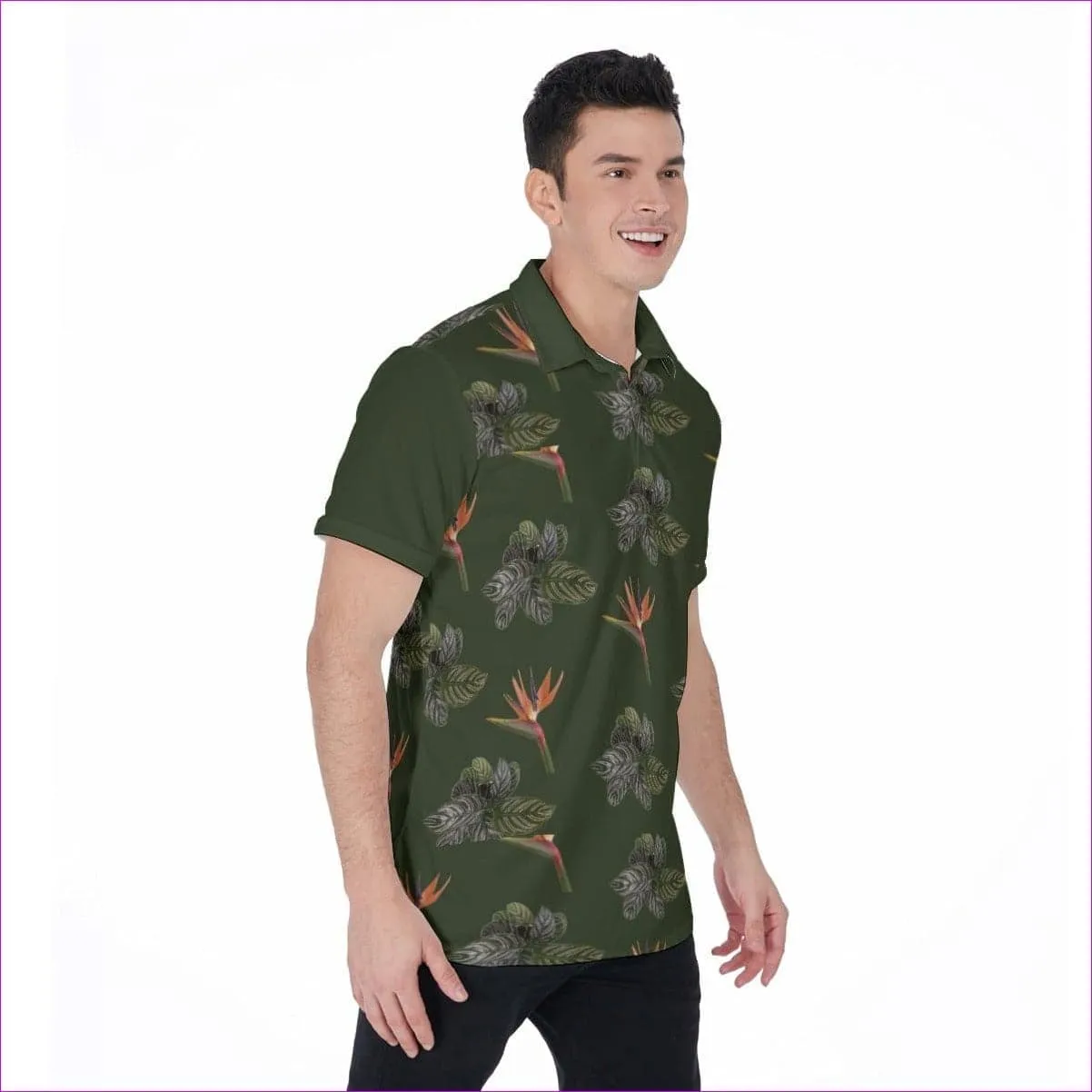 Paradise Men's Army Green Polo Shirt