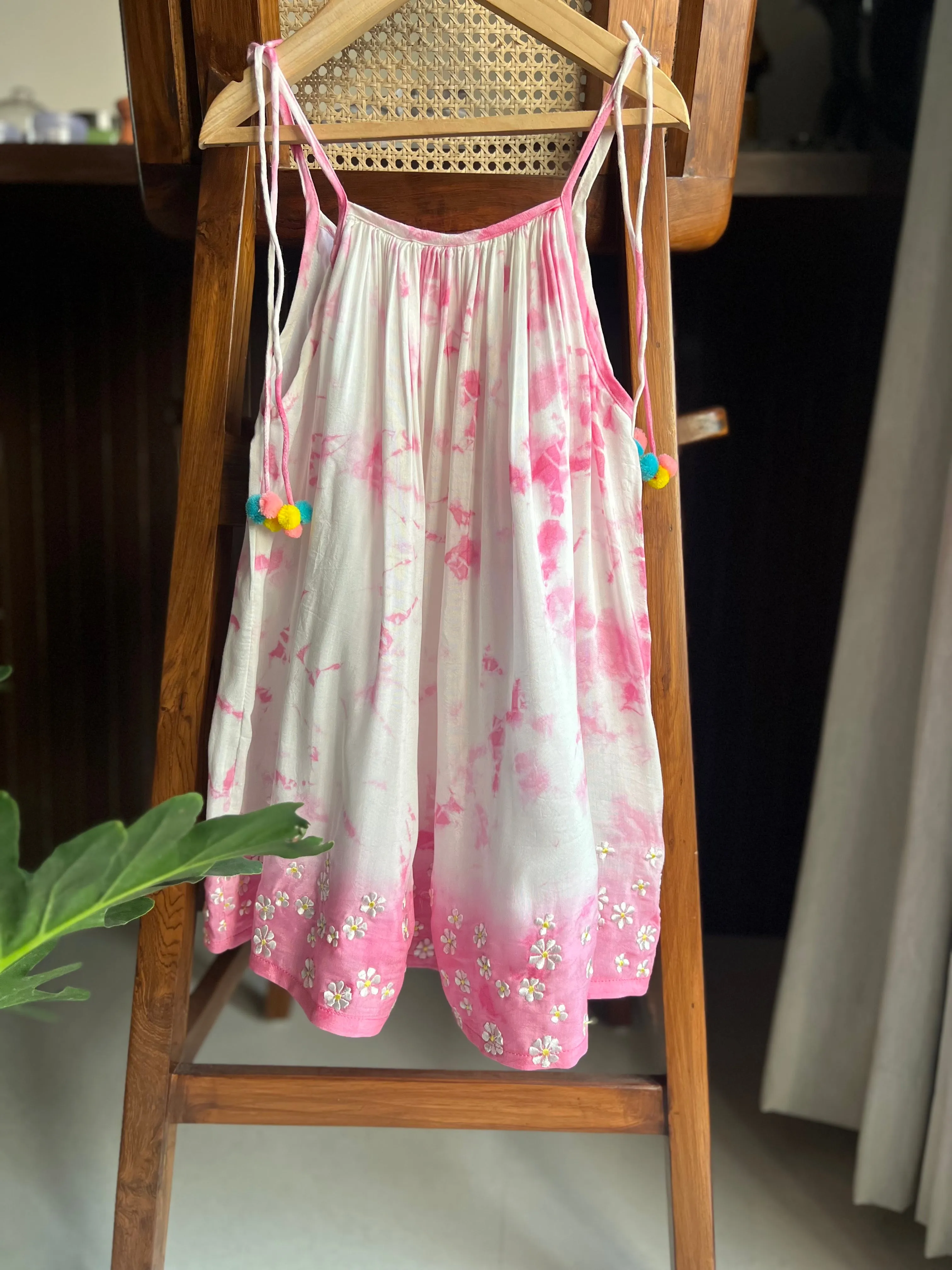 PINK TIE DYE SLIP DRESS