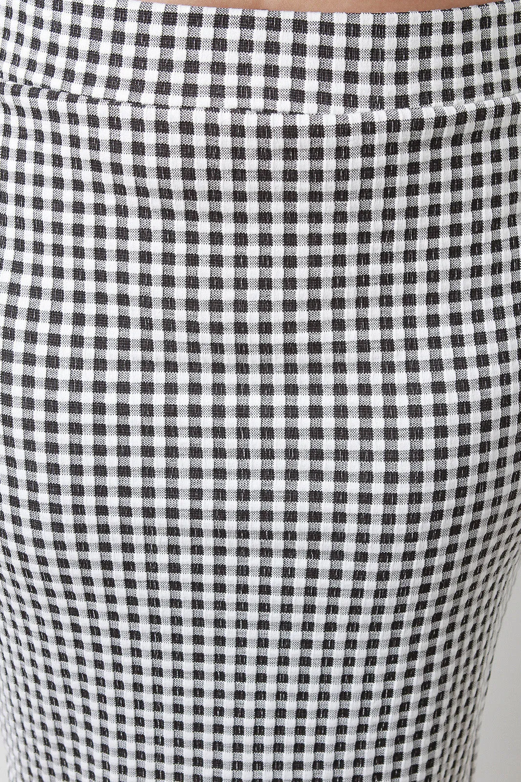 Plus Size Woven Plaid Midi Skirt