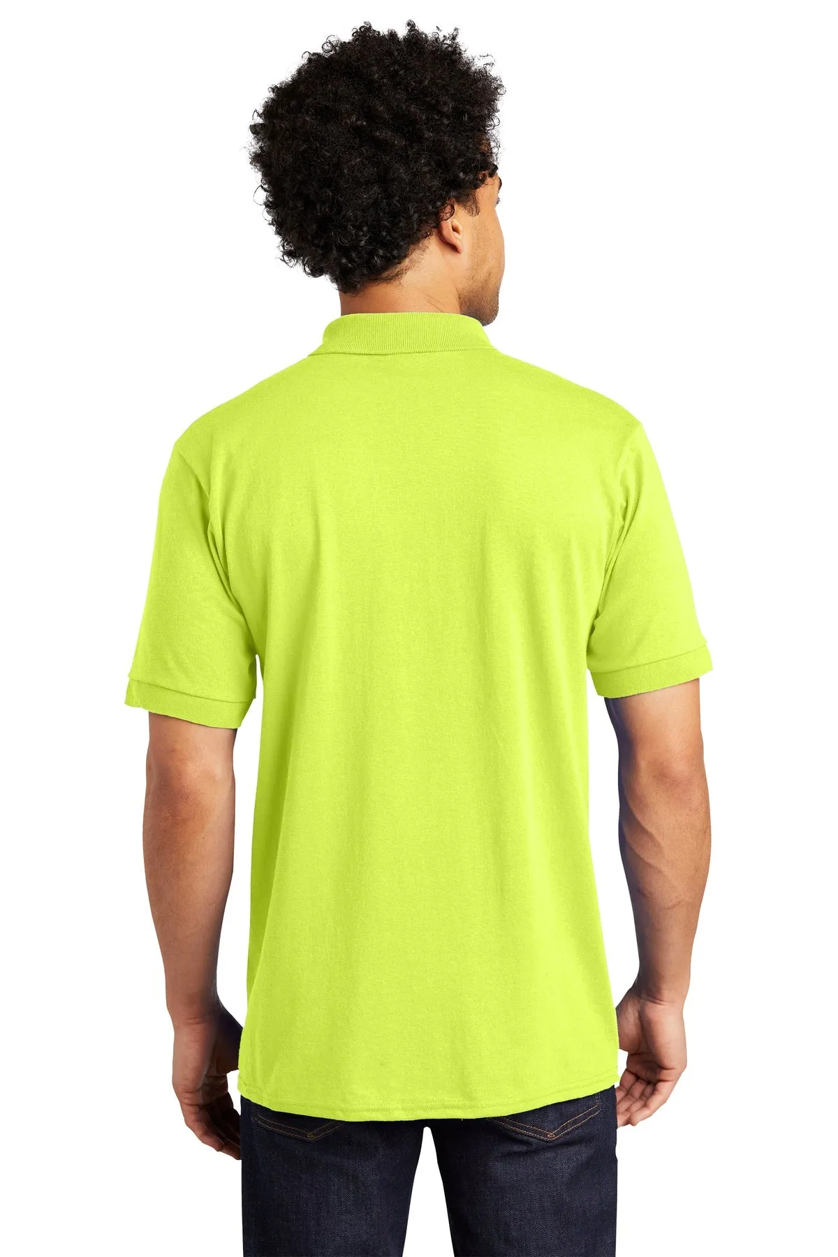 Port & Company Tall Jersey Knit Branded Polos, Safety Green