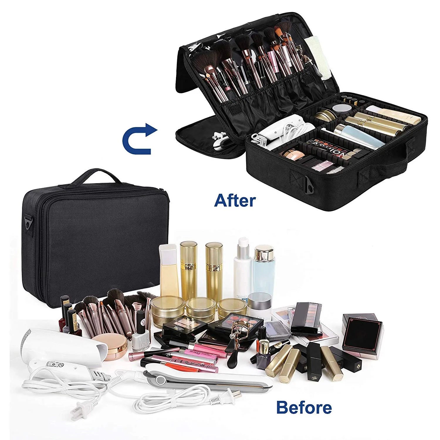 Portable Adjustable Travel Makeup Organizer Case-L