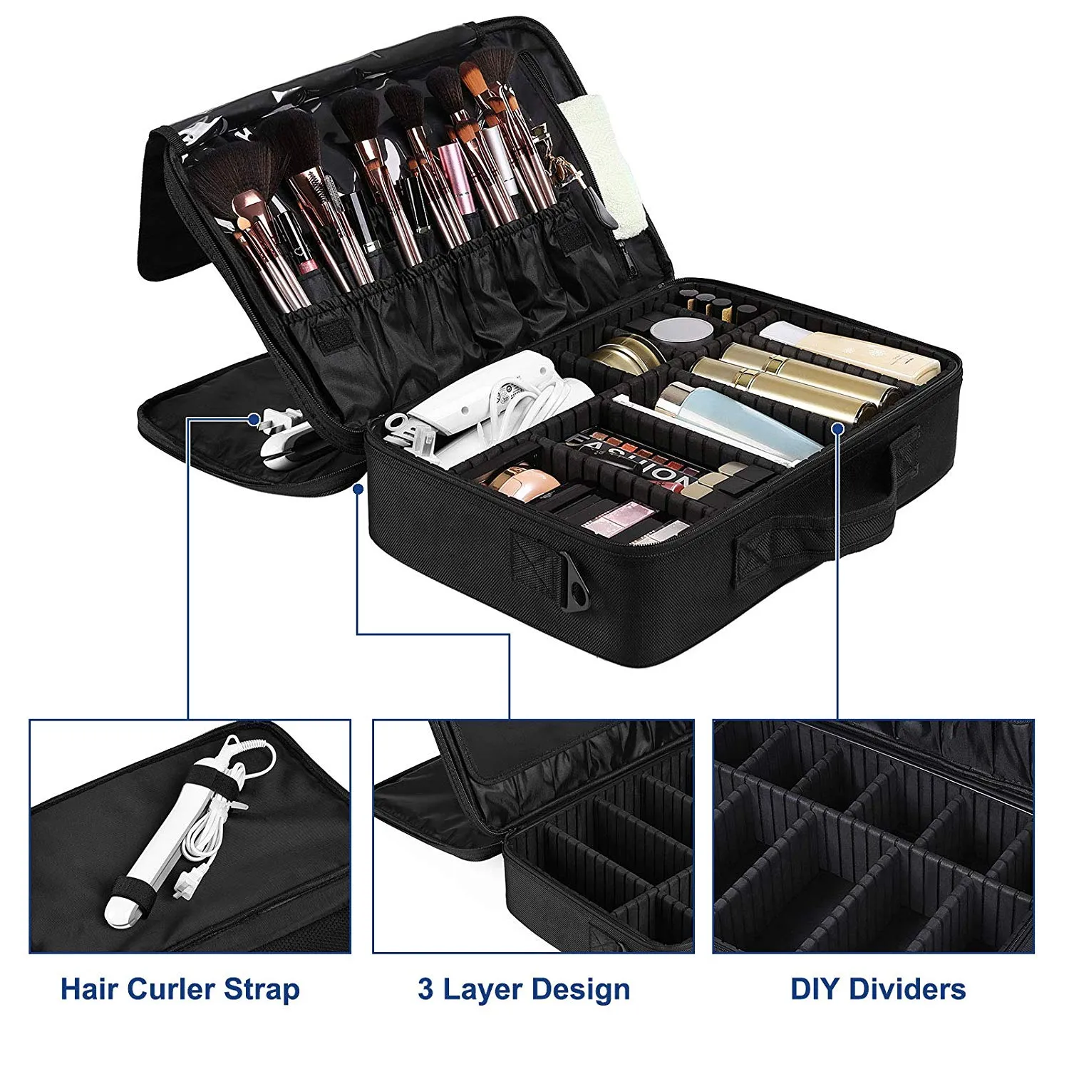 Portable Adjustable Travel Makeup Organizer Case-L