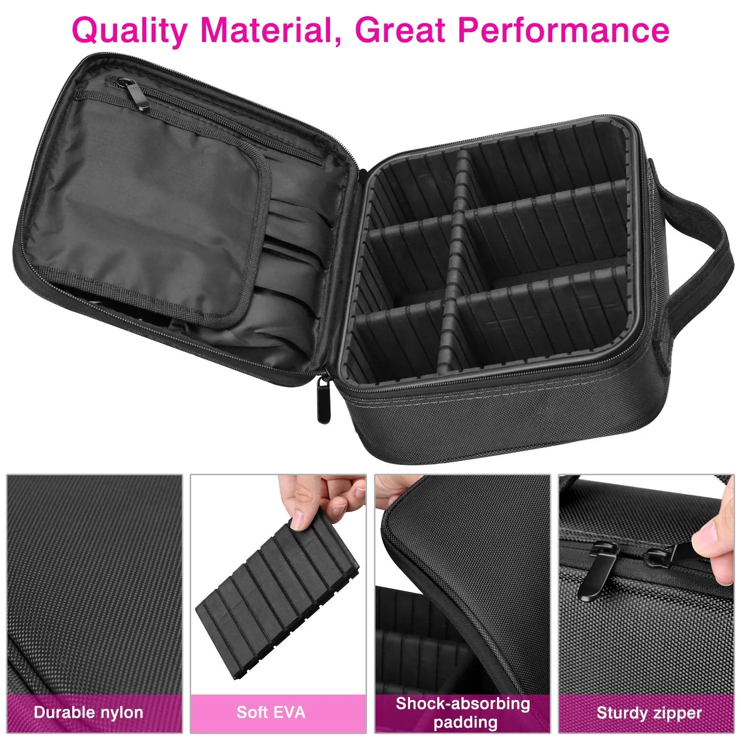 Portable Adjustable Travel Makeup Organizer Case-M