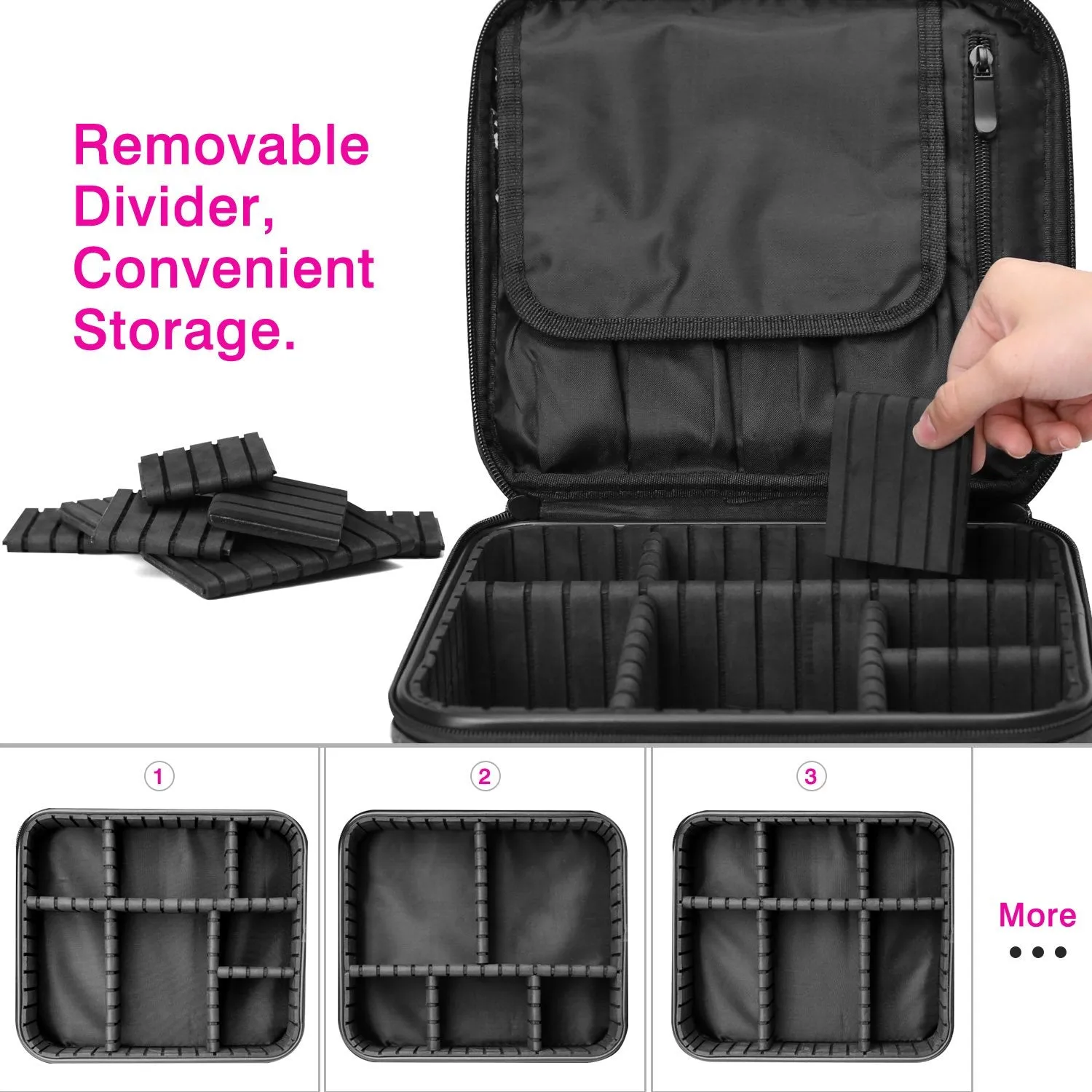 Portable Adjustable Travel Makeup Organizer Case-M