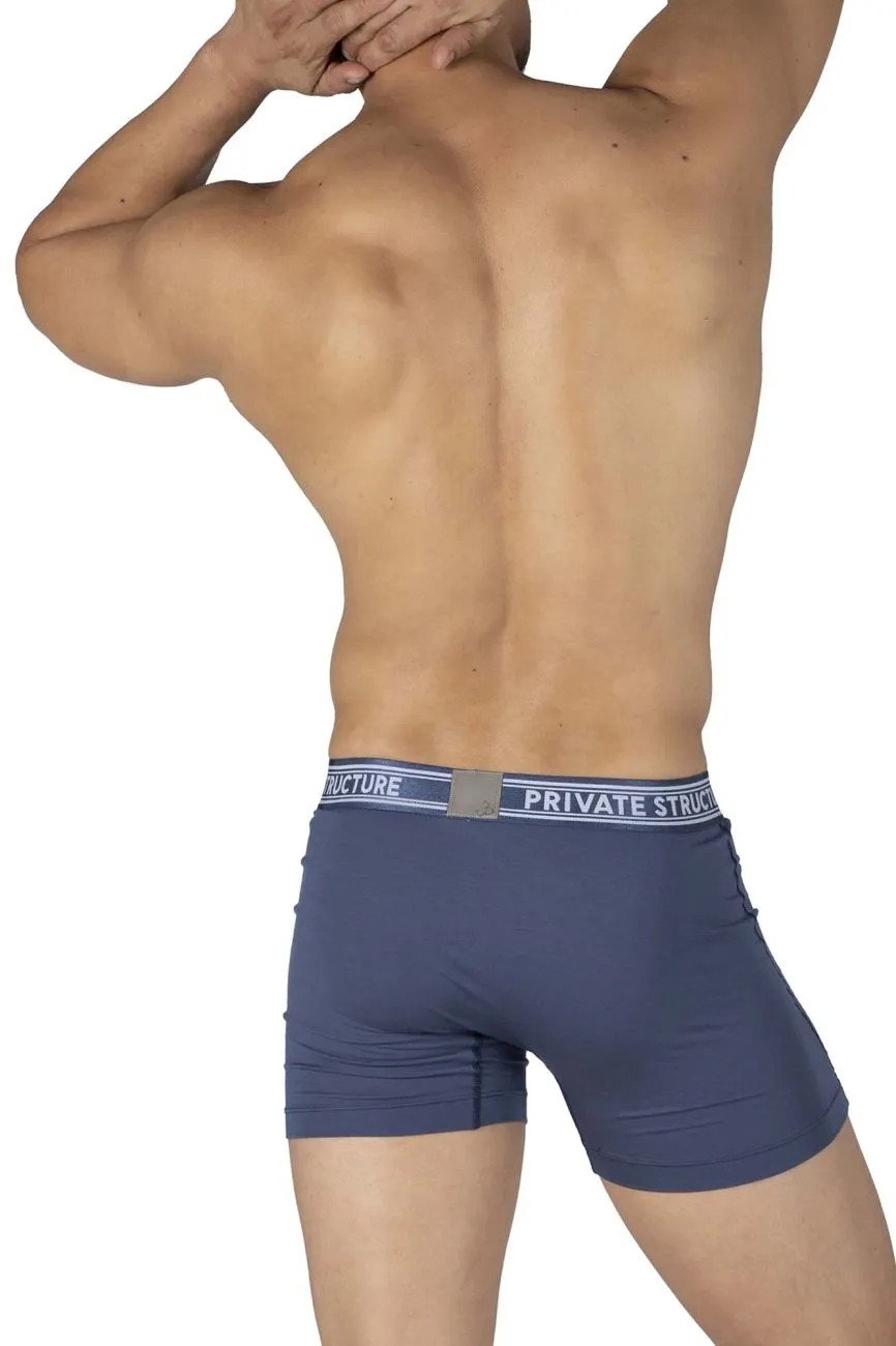 Private Structure PBUT4380 Bamboo Mid Waist Boxer Briefs Color Citadel Blue