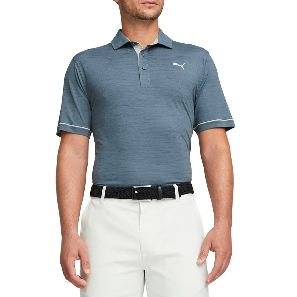 Puma Cloudspun Haystack Golf Polo Shirt - Evening Sky Heather/Quiet Shade