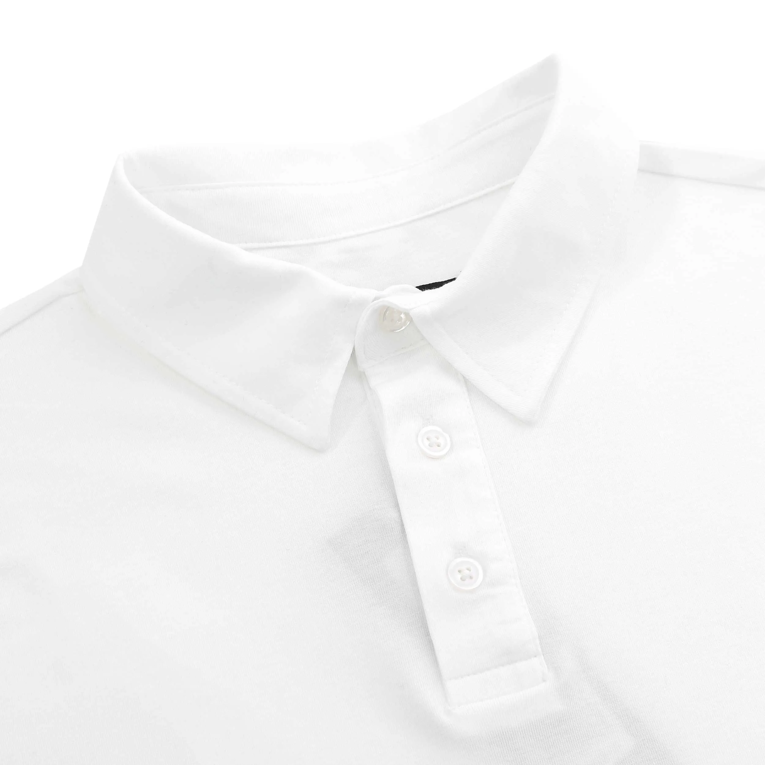 Remus Uomo Basic Tencel Cotton Polo Shirt in White