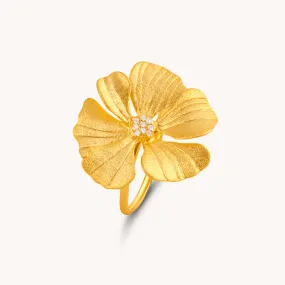 Rose Periwinkle Gold Adjustable Ring