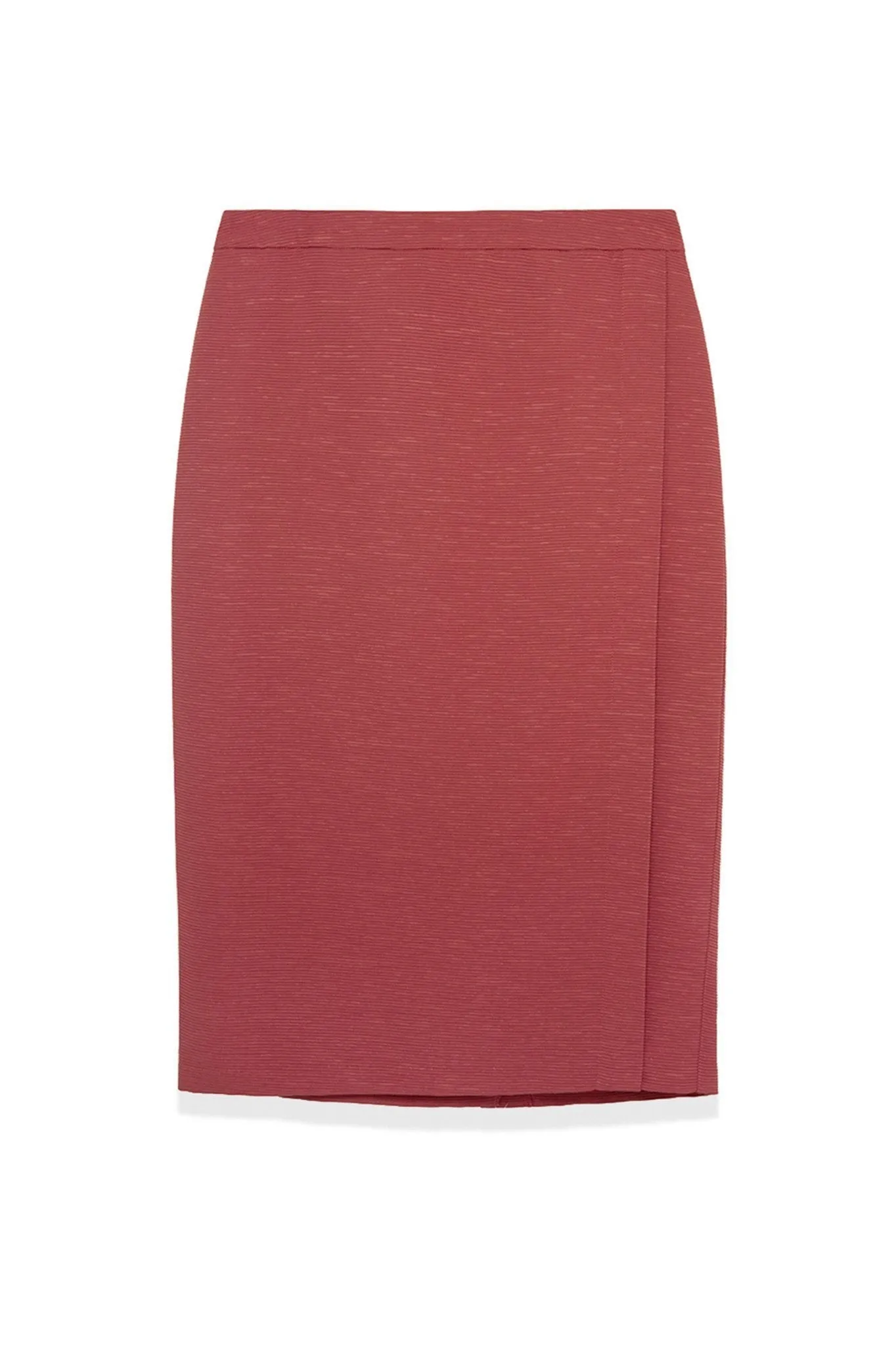 Sabrina Skirt: Pleat Wrap Cotton-Blend Pencil Skirt