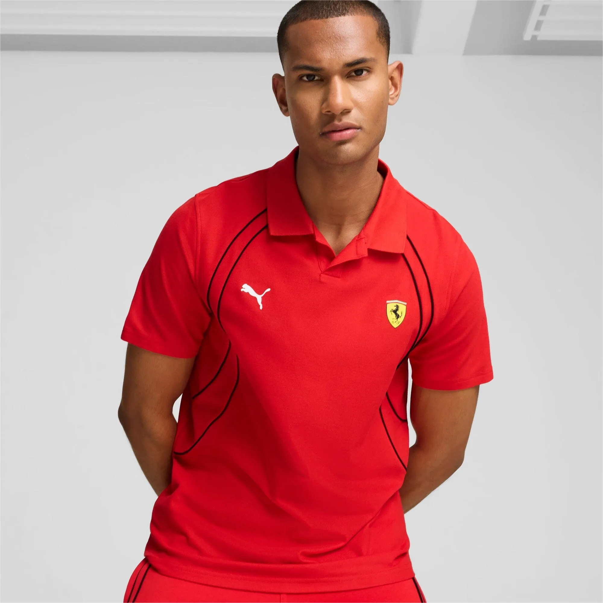 Scuderia Ferrari F1  Puma Men's Race Polo Shirt - White/Red