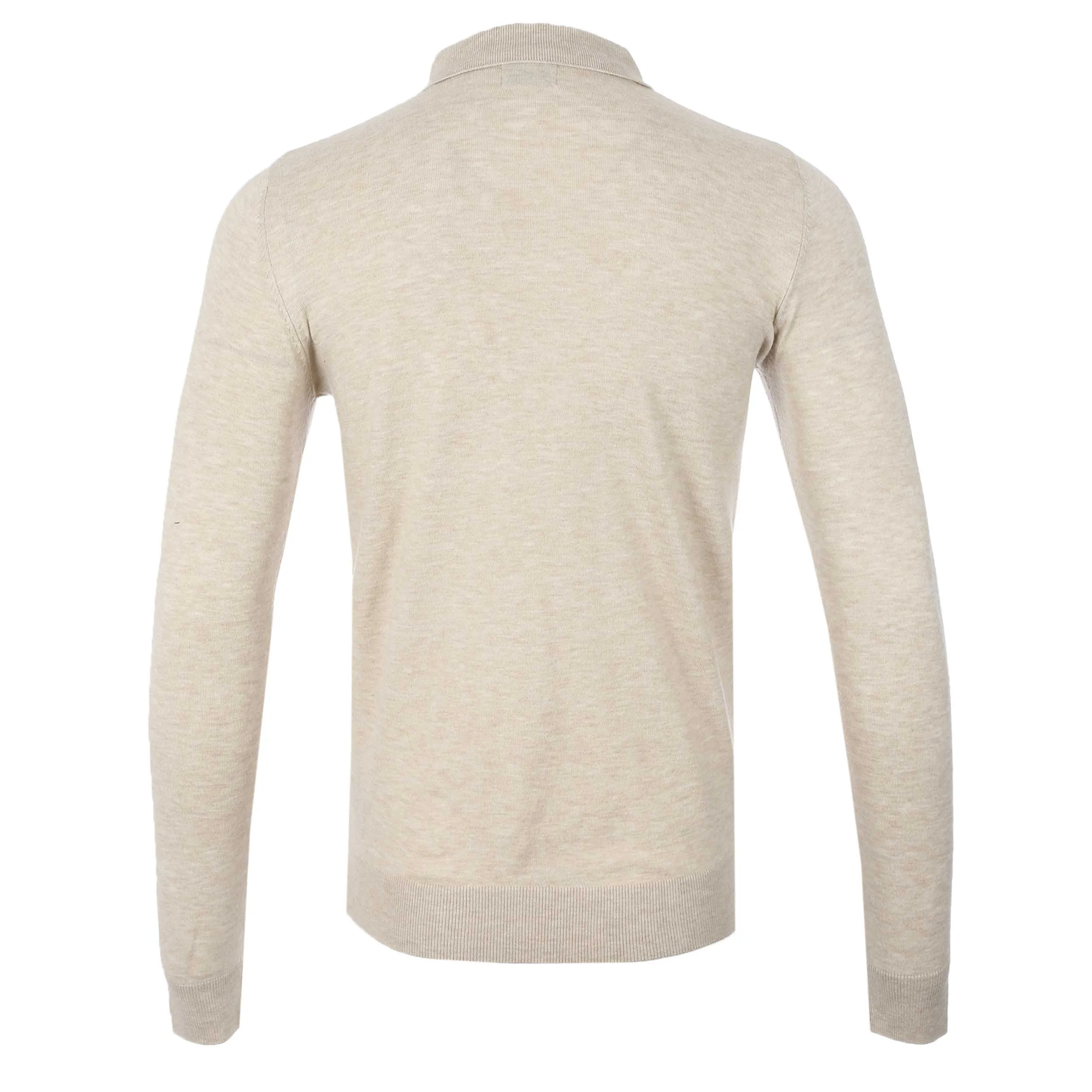 Seinse 2 Button LS Polo Knitwear in Beige