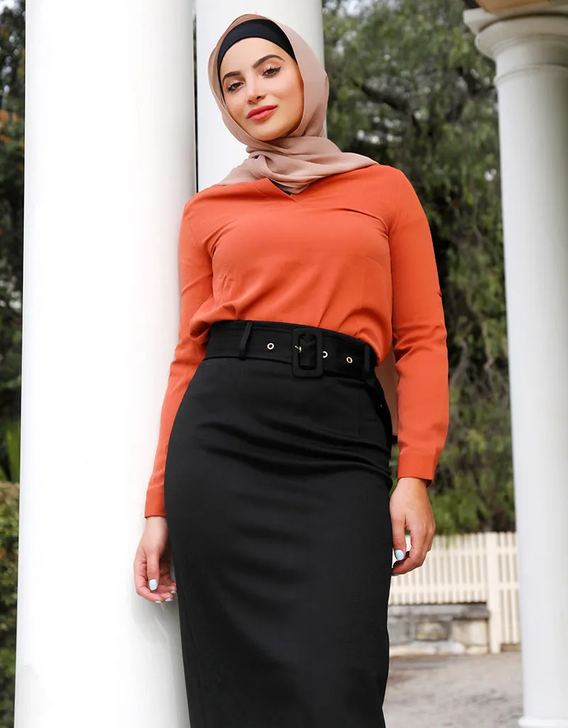 Sensation Twill Pencil Skirt