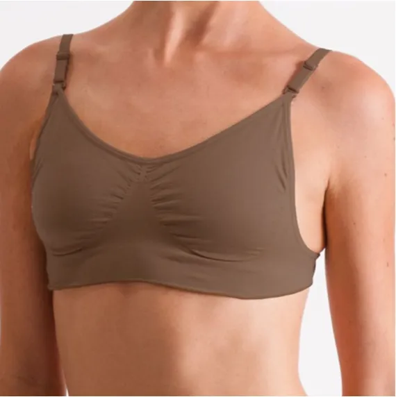 Silky Ladies Padded Seamless Clear Back Bra With Adjustable Straps