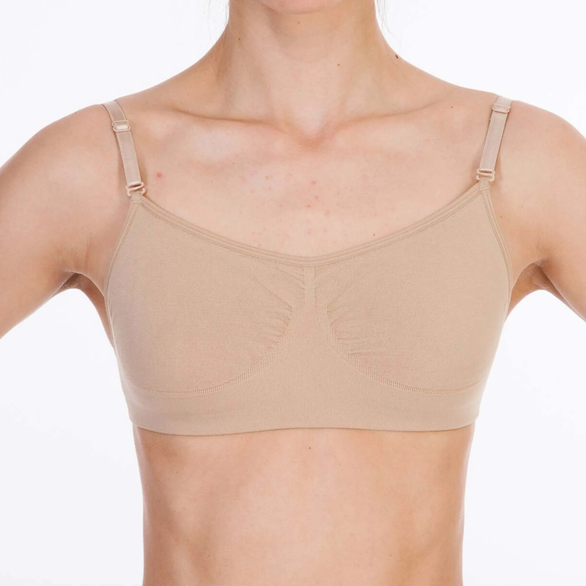 Silky Ladies Seamless Clear Back Bra With Adjustable Straps