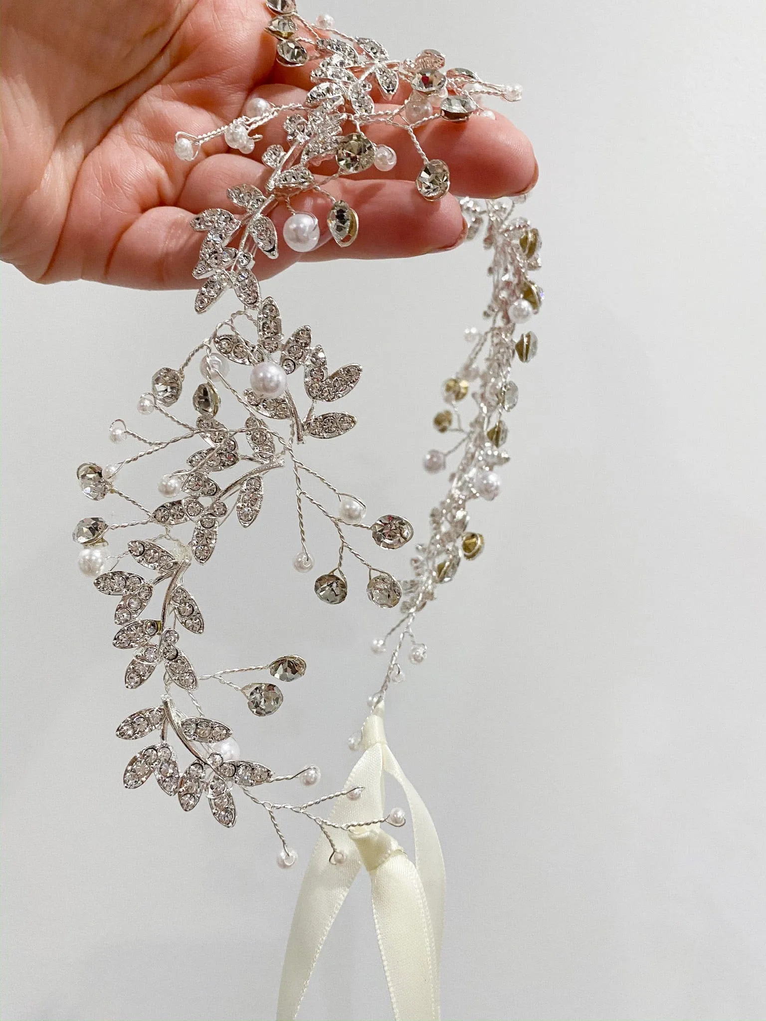 Silver Flower Hair Garland